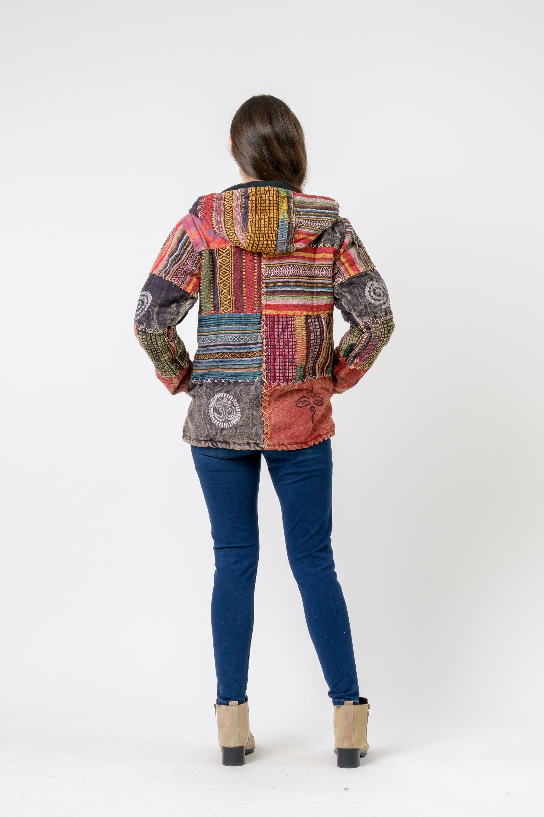 Rhea Pied Zipper Hoodie