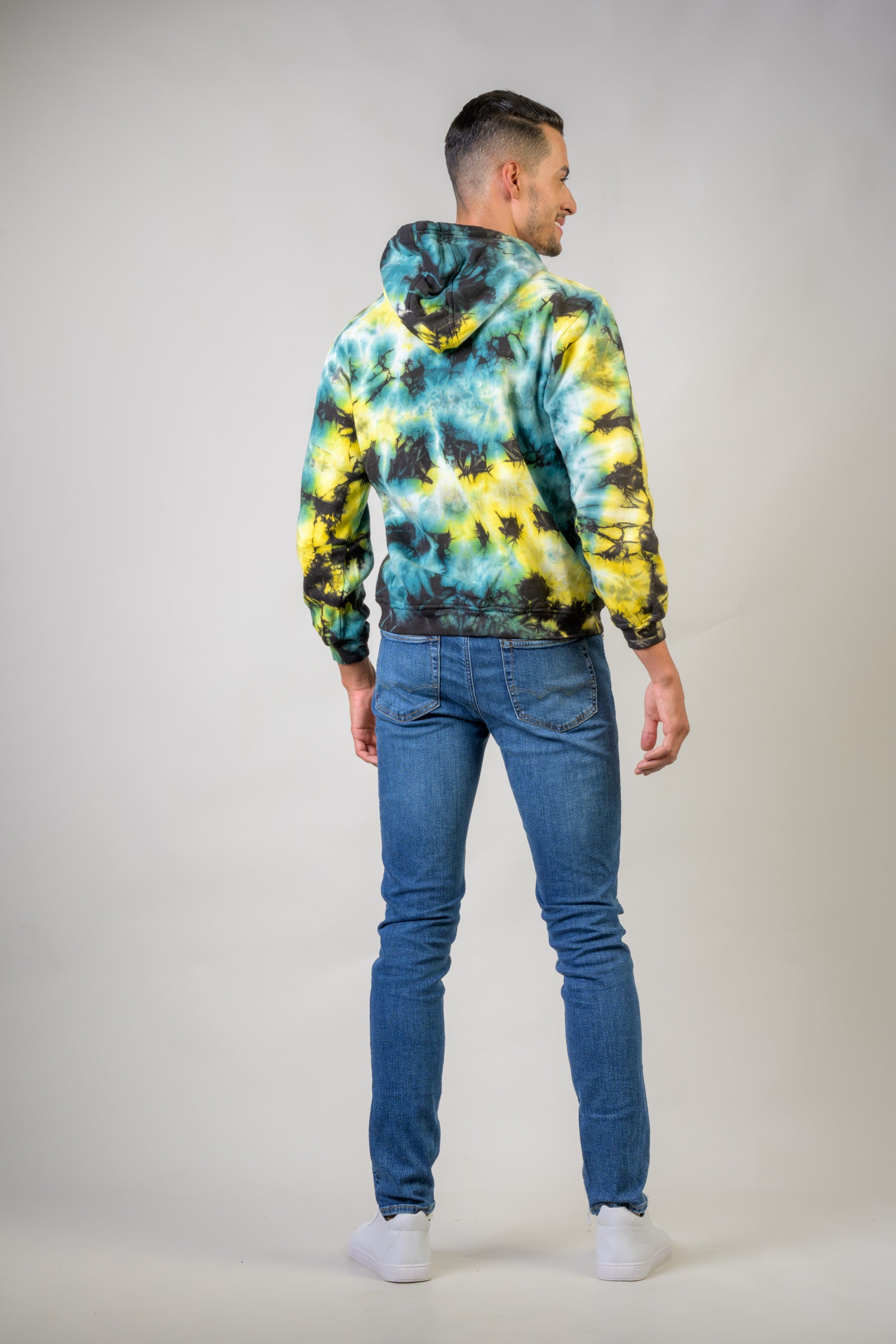 Rhea Forest Cotton Tie-Dye Hoodie