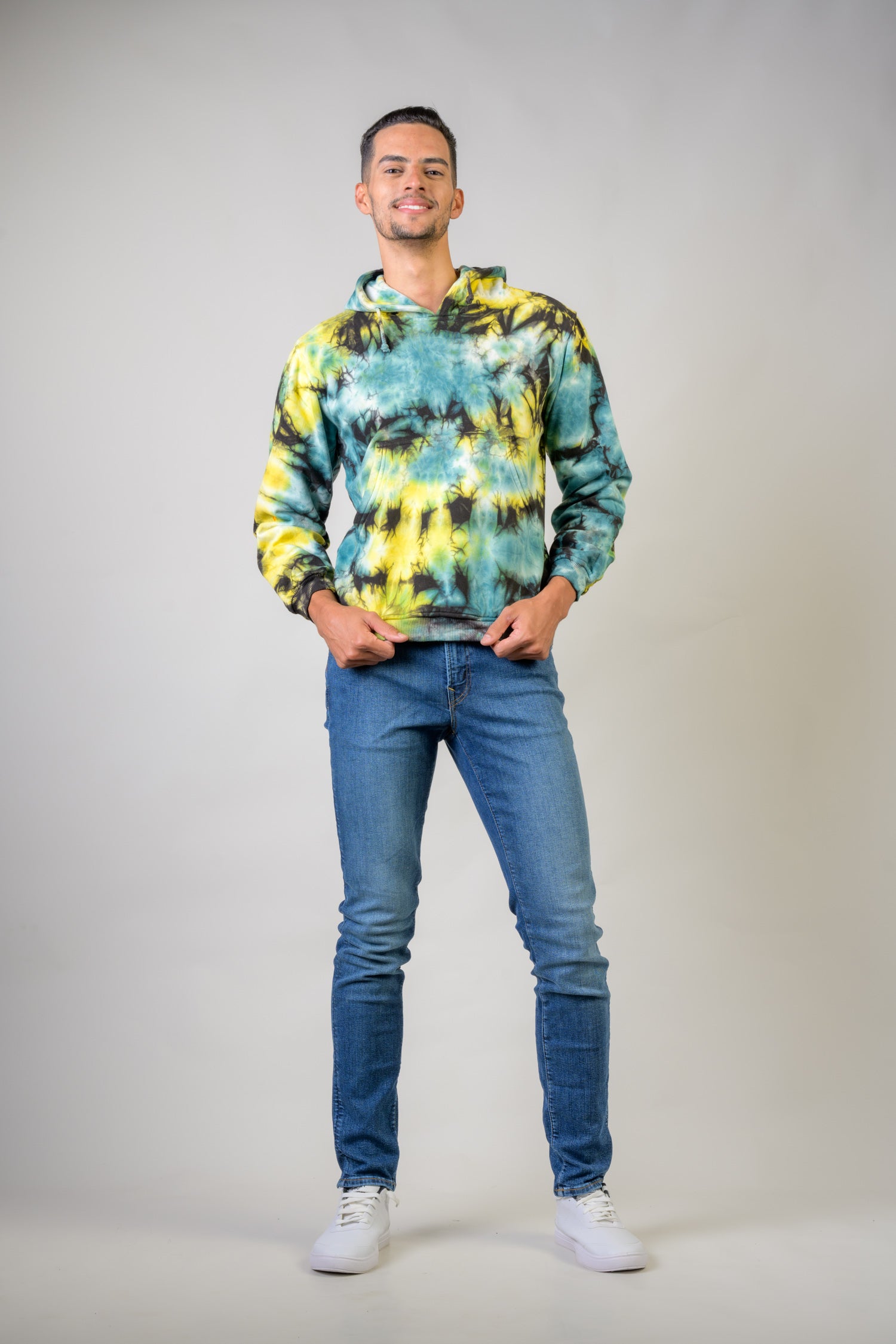 Rhea Forest Cotton Tie-Dye Hoodie