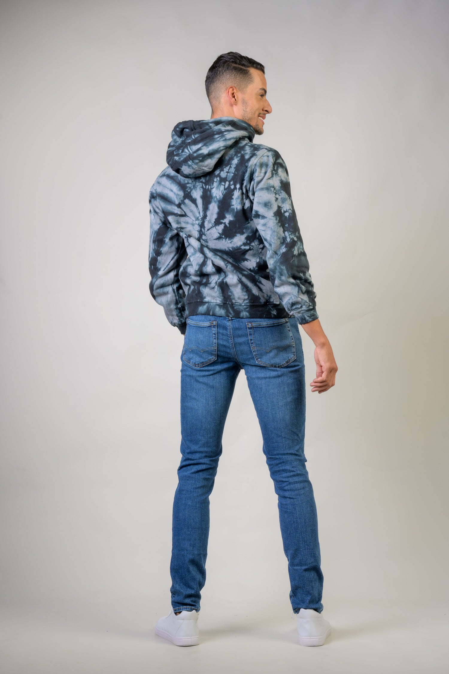 Rhea Cotton Tai-Dai Hoodie Black / Medium