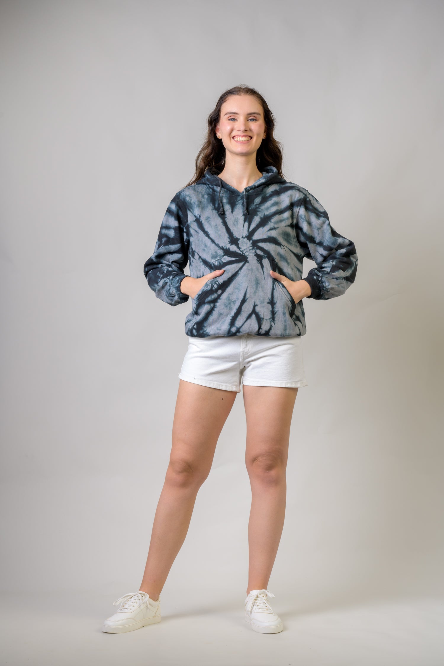 Rhea Cotton Tai-Dai Hoodie Black / Large