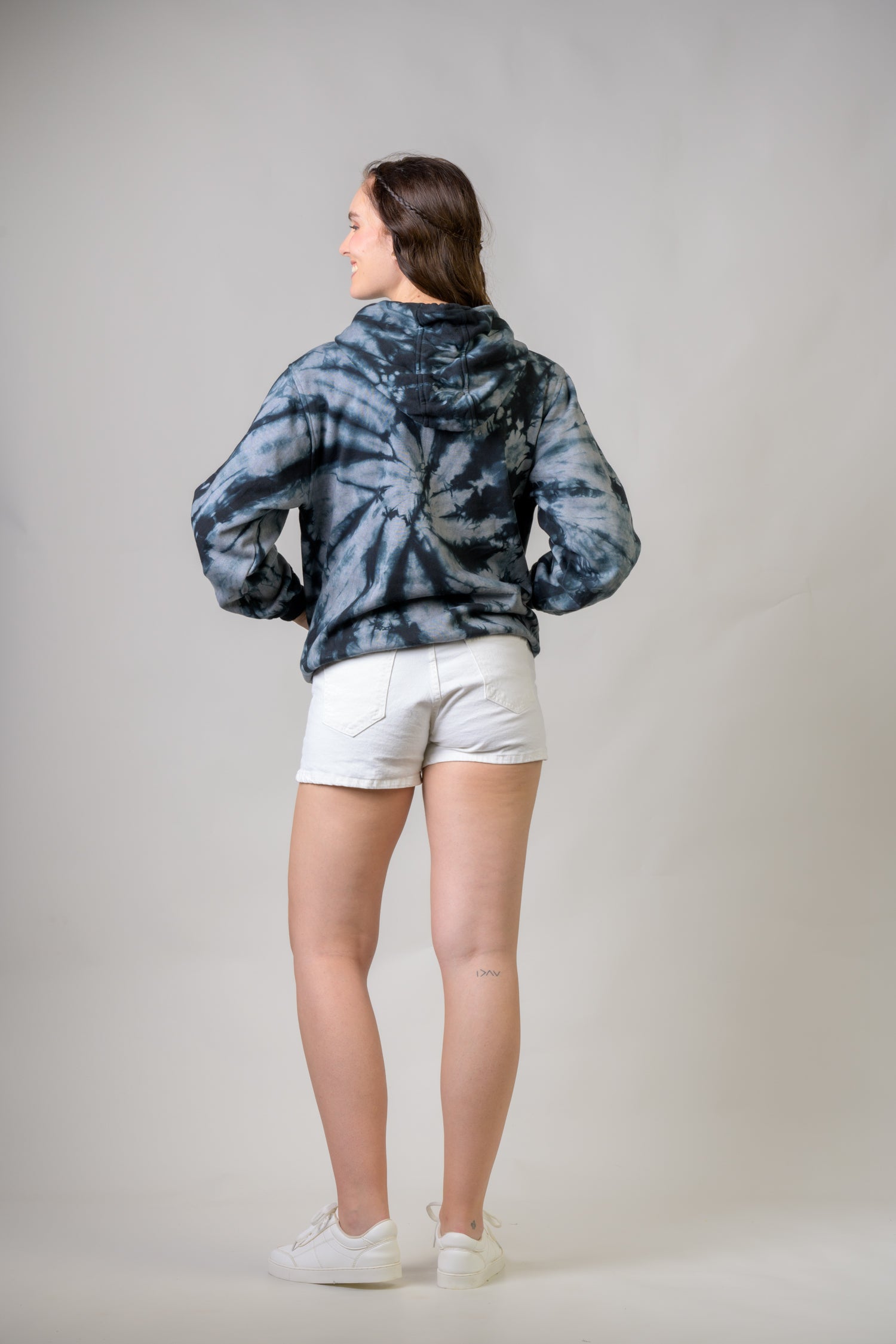 Rhea Cotton Tai-Dai Hoodie Black / XLarge