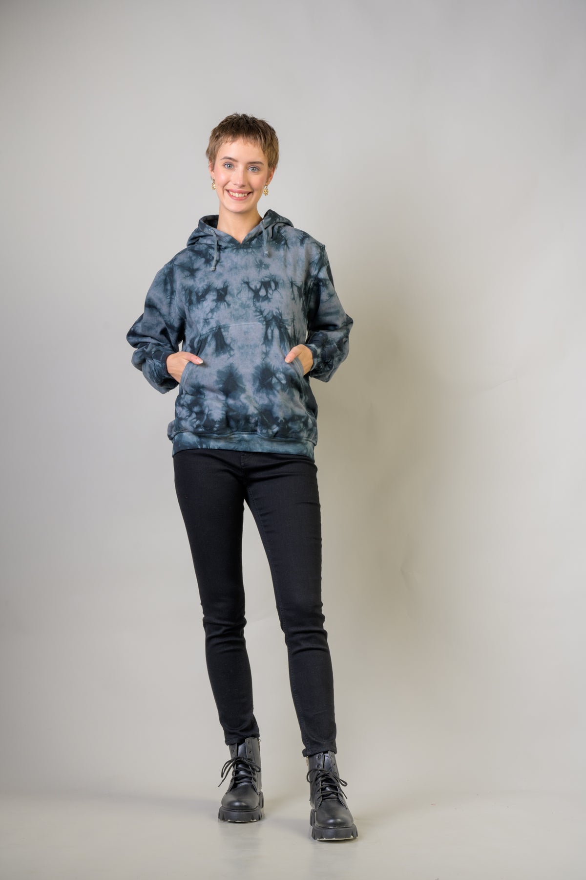 Rhea Ocean Cotton Tie-Dye Hoodie | Henna Shoppe