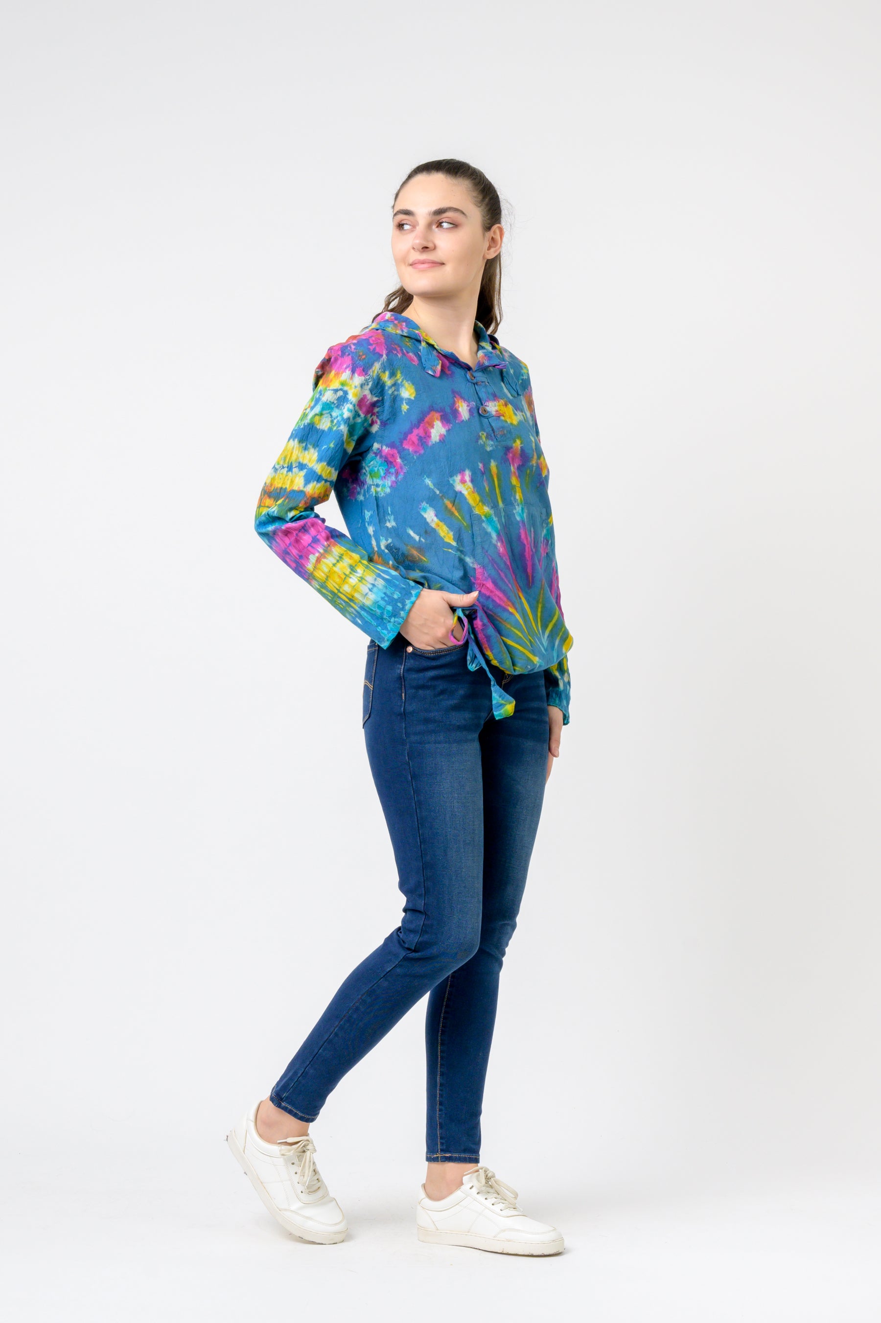 Rhea Cotton Tie-Dye Hoodie