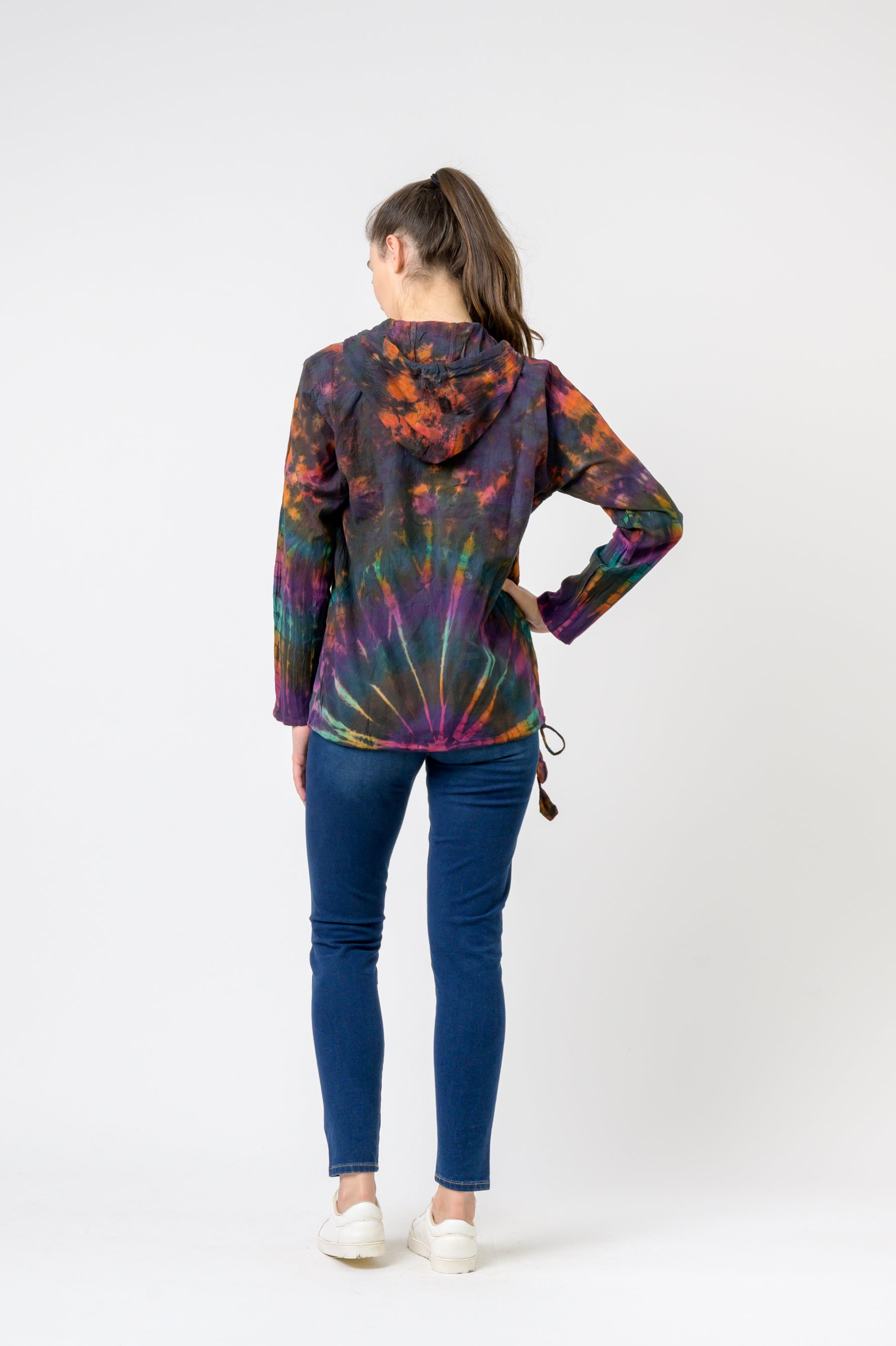 Rhea Sunburst Cotton Tie-Dye Hoodie
