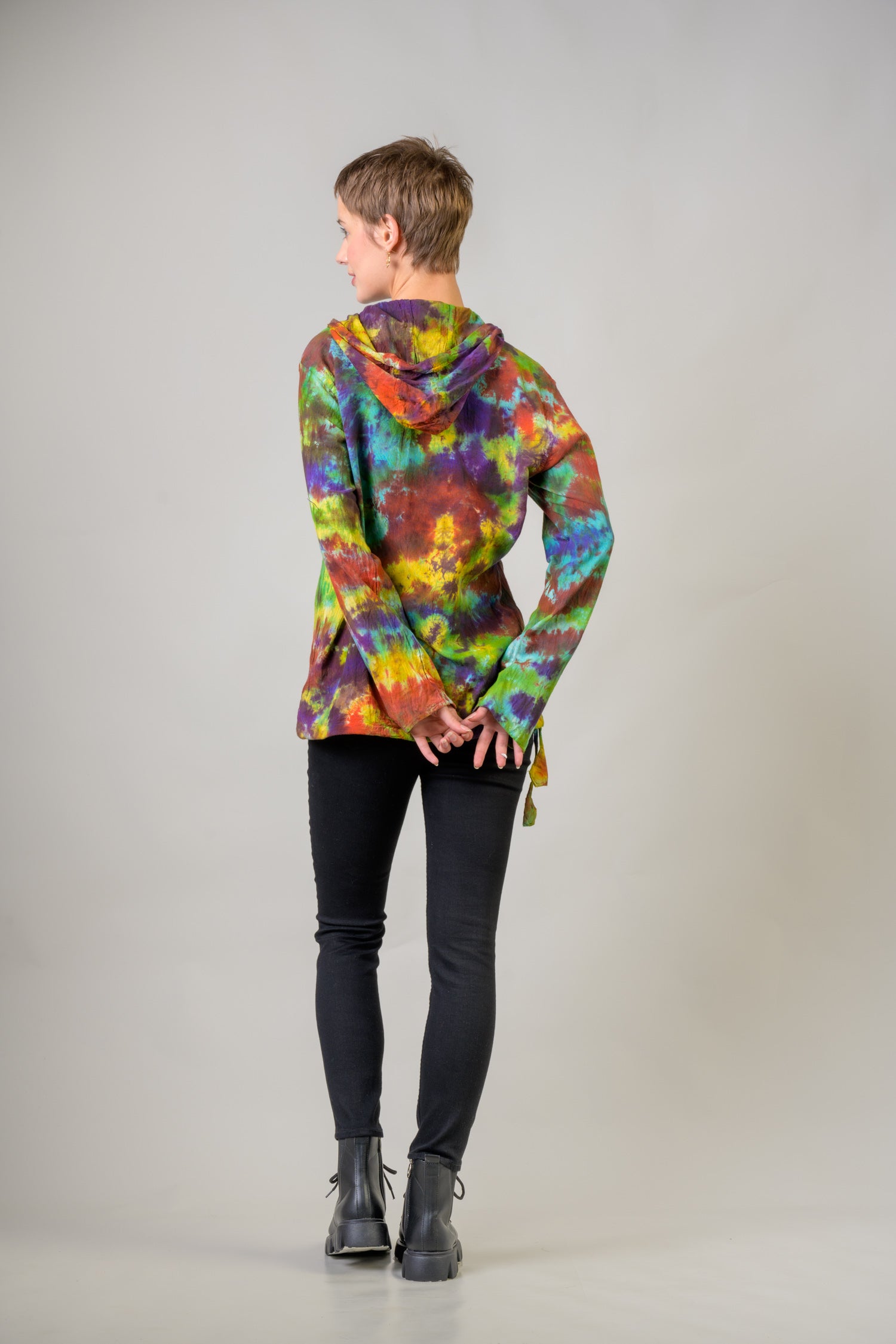 Rhea Cotton Tai-Dai Hoodie Multicolor / XLarge