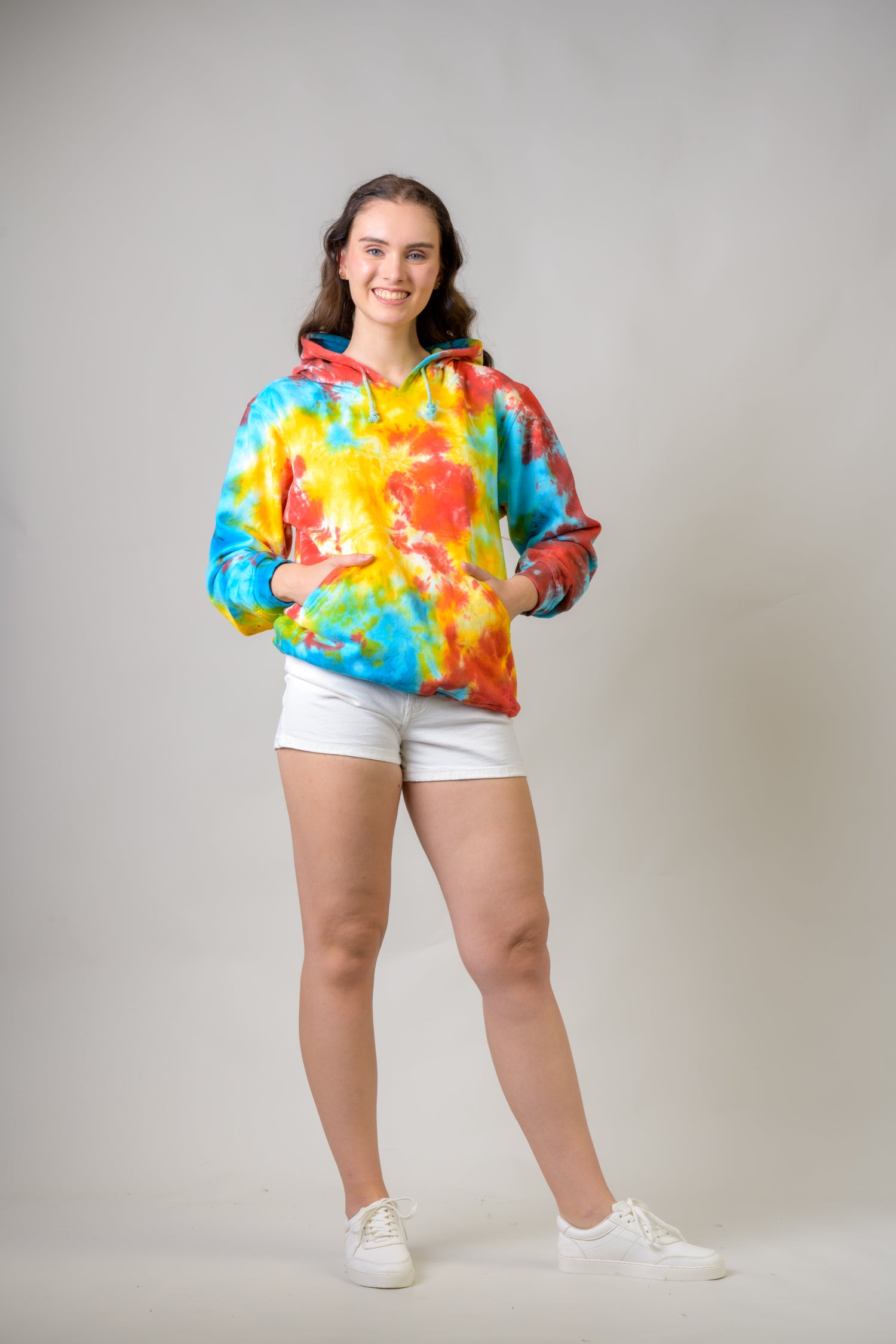 Rhea Paint Pattern Cotton Tie-Dye Hoodie