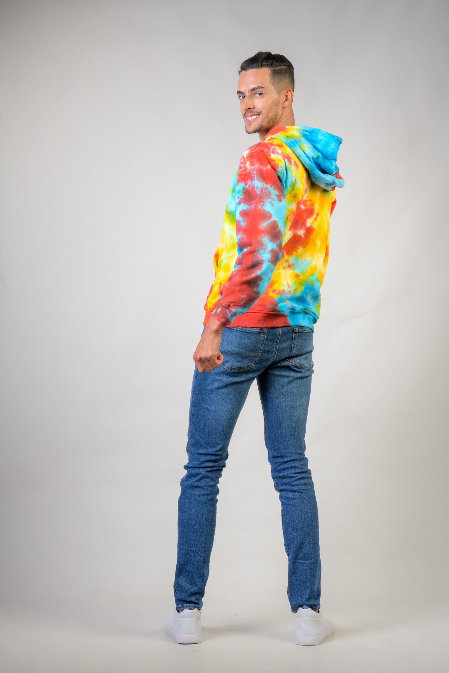 Rhea Paint Pattern Cotton Tie-Dye Hoodie