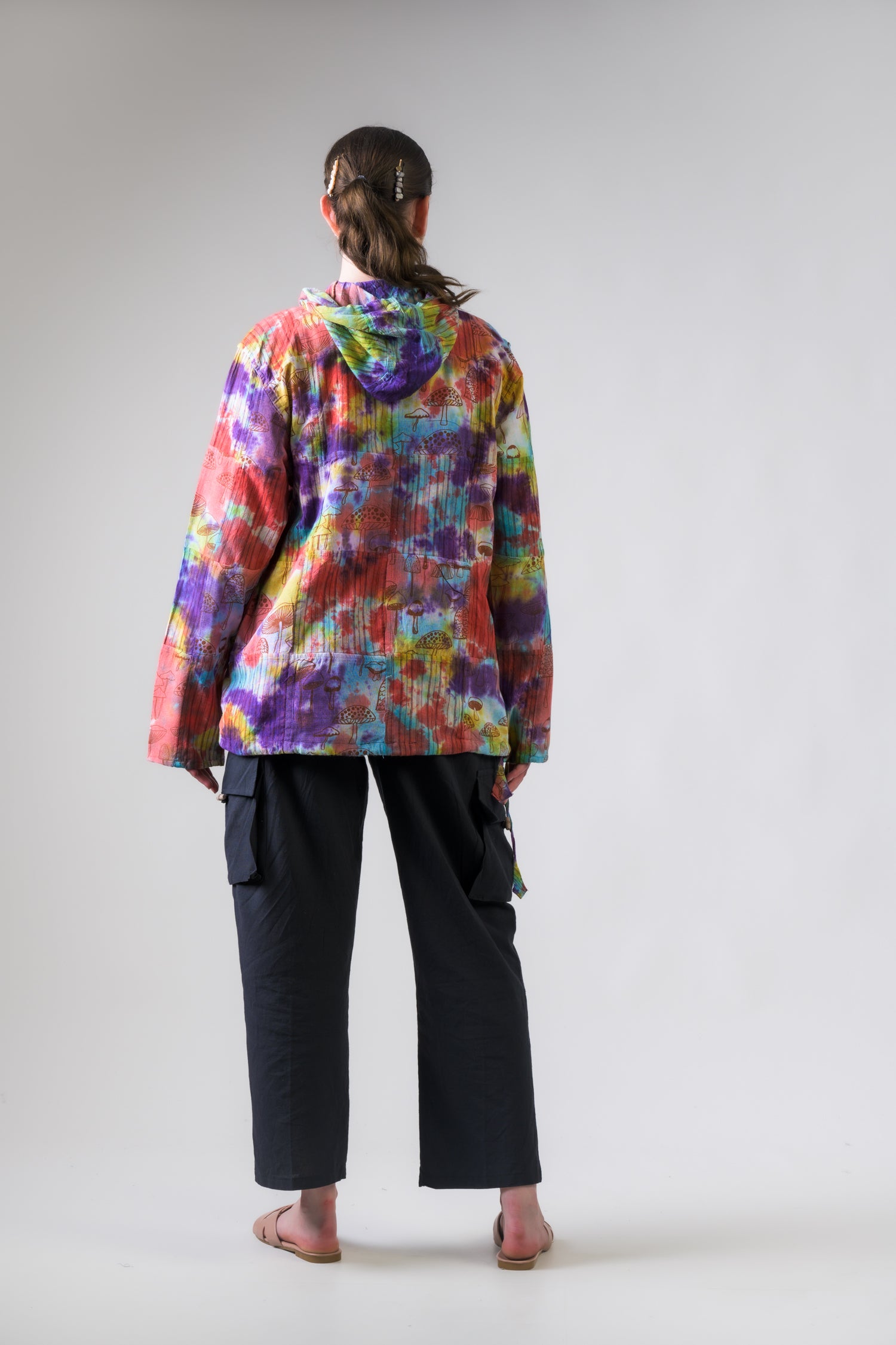 Rhea Tai-Dai Mushroom Patch Hoodie Multicolor / Small