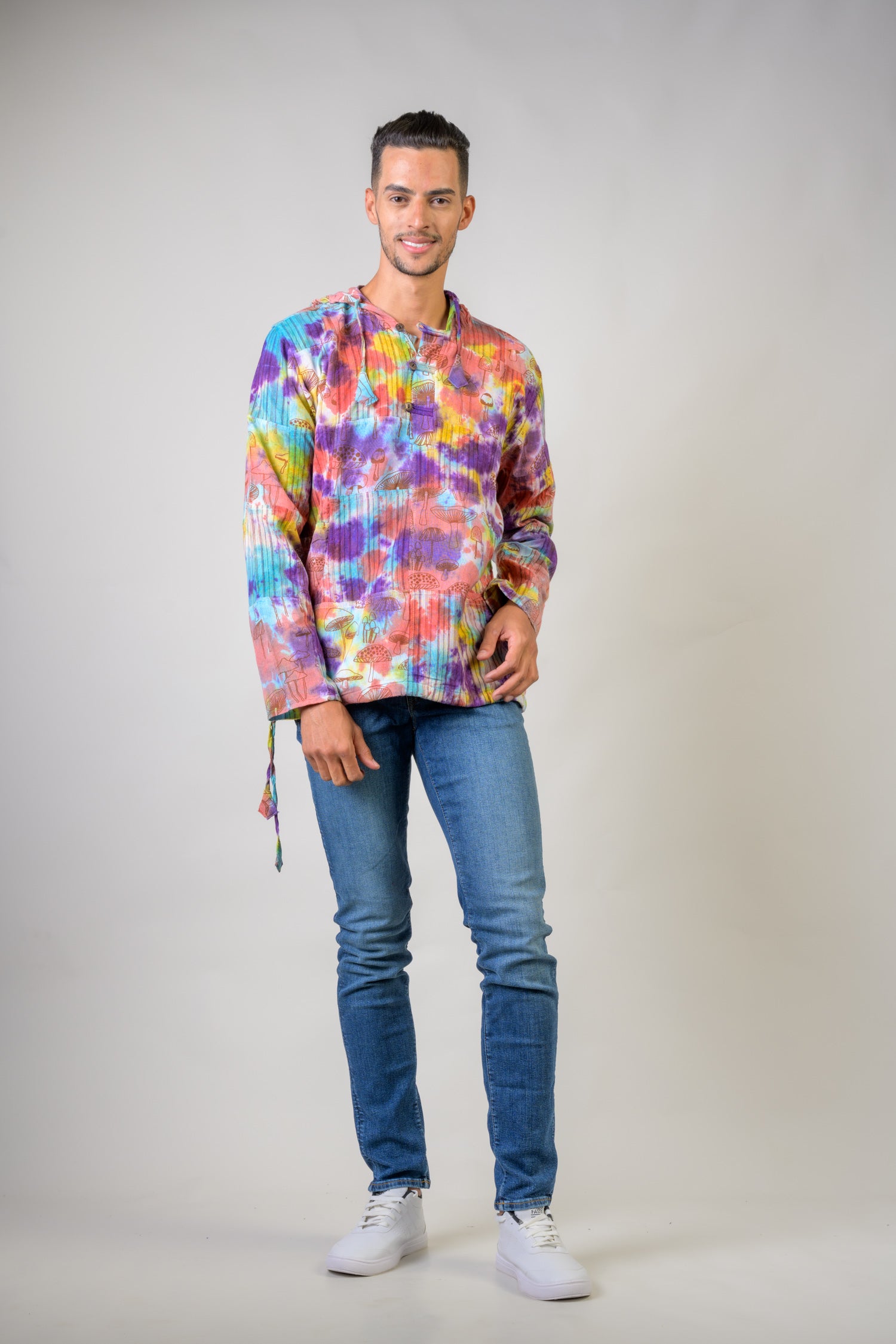 Rhea Tai-Dai Mushroom Patch Hoodie Multicolor / Medium