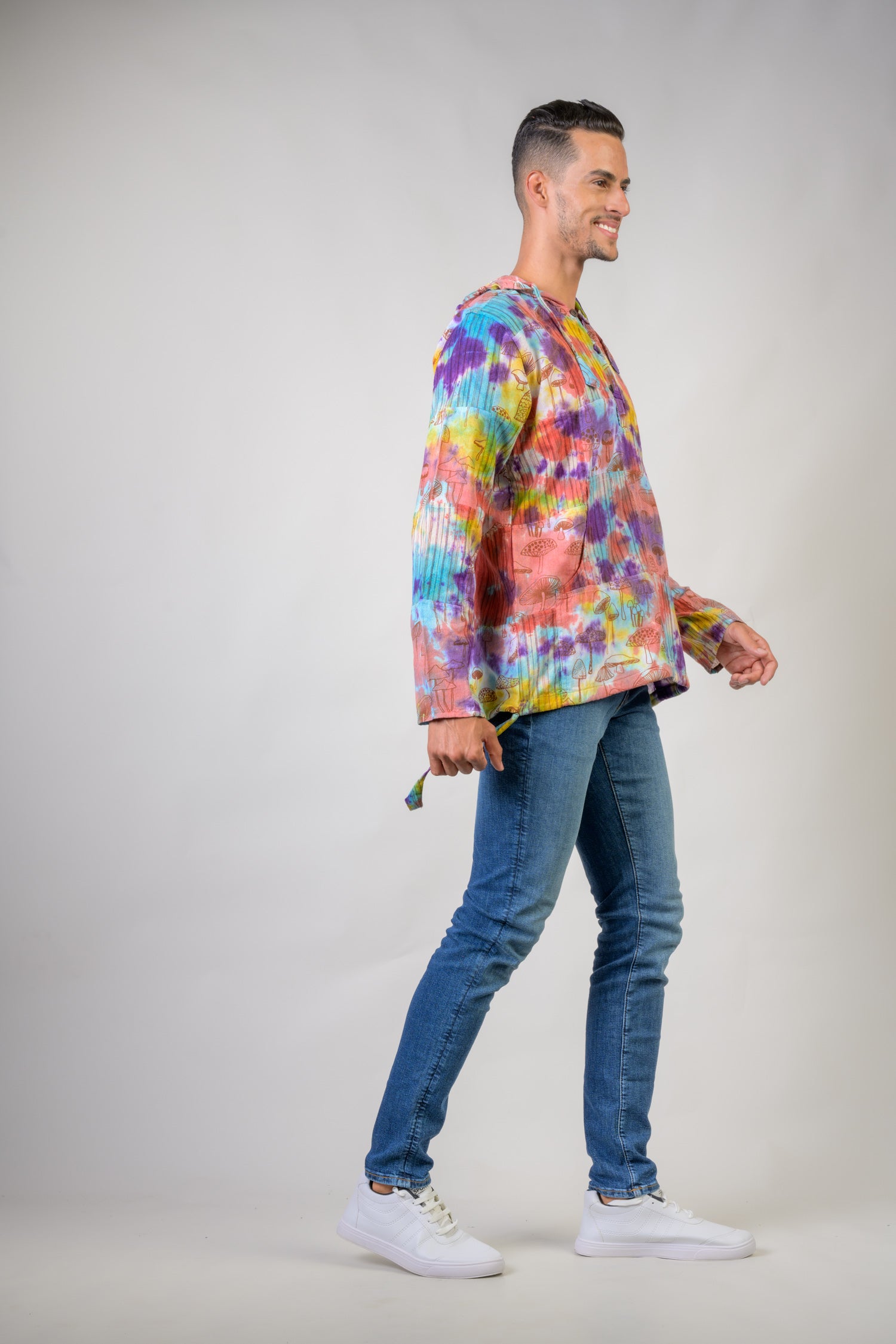 Rhea Tai-Dai Mushroom Patch Hoodie Multicolor / Small
