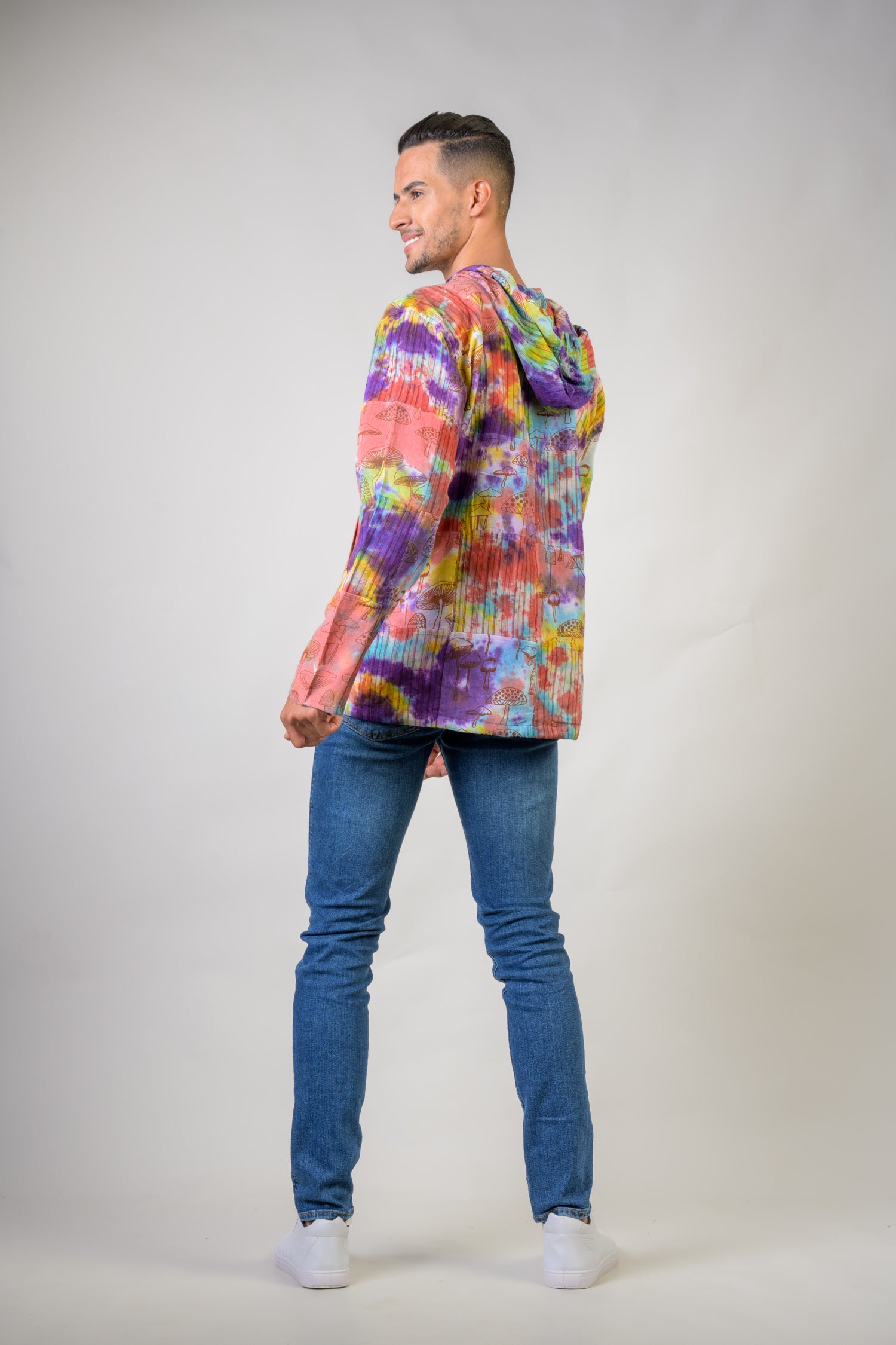 Rhea Tai-Dai Mushroom Patch Hoodie Multicolor / Small