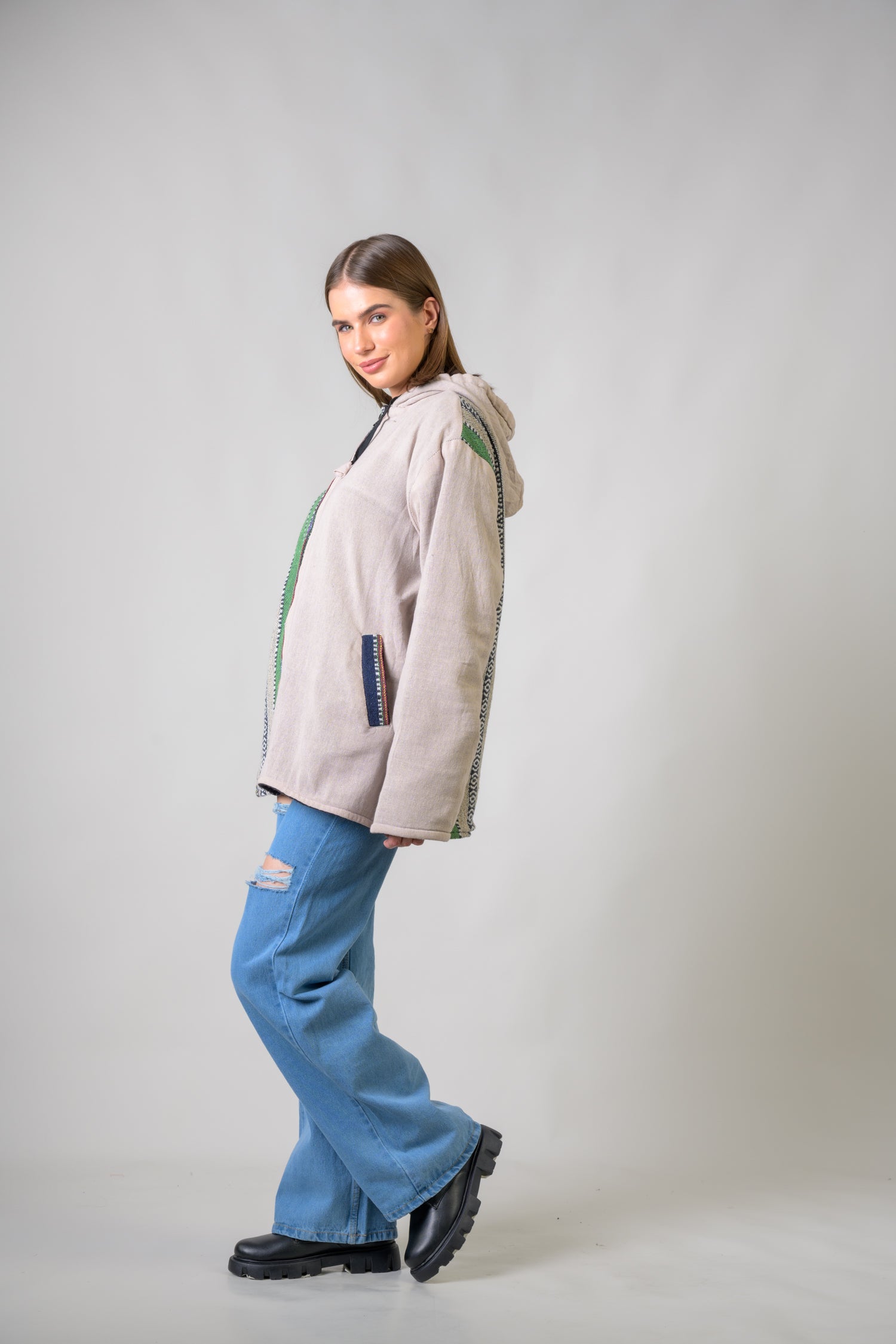 Rhea Stylish Offset Hoodie Black / Small