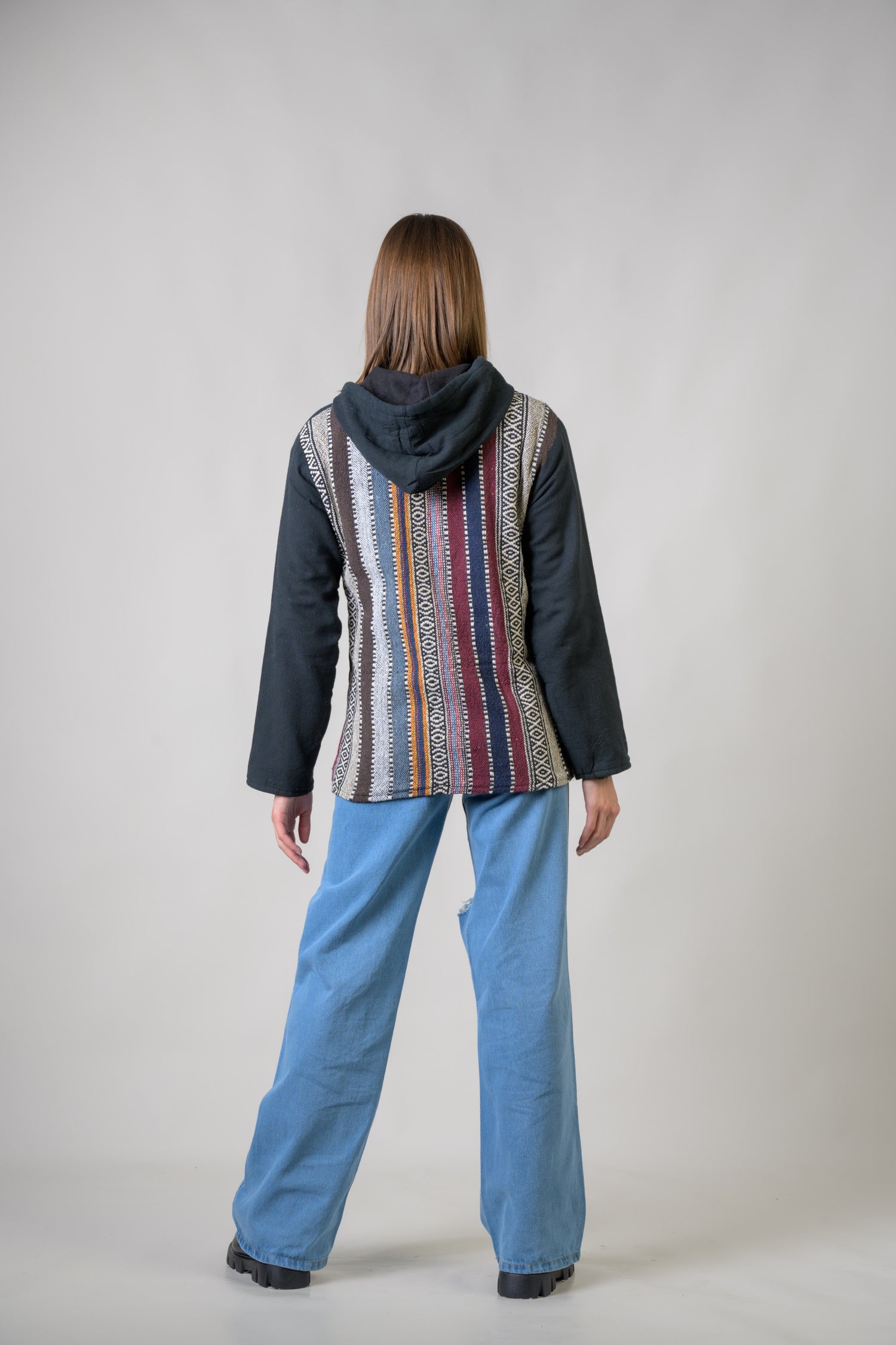 Rhea Stylish Offset Hoodie Black / Small