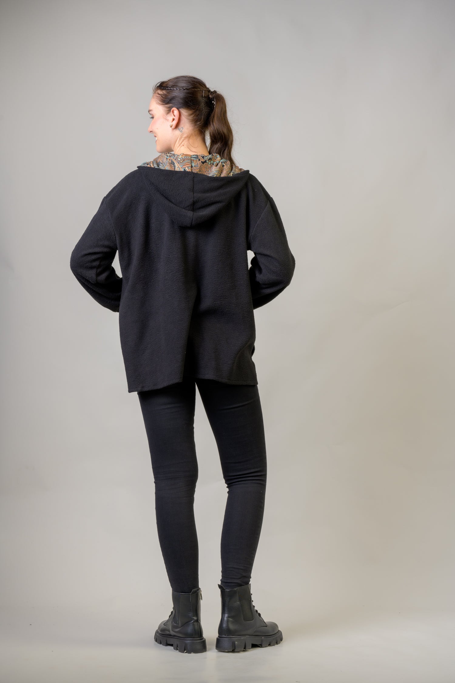 Rhea Pattern Hoodie Black / L/X