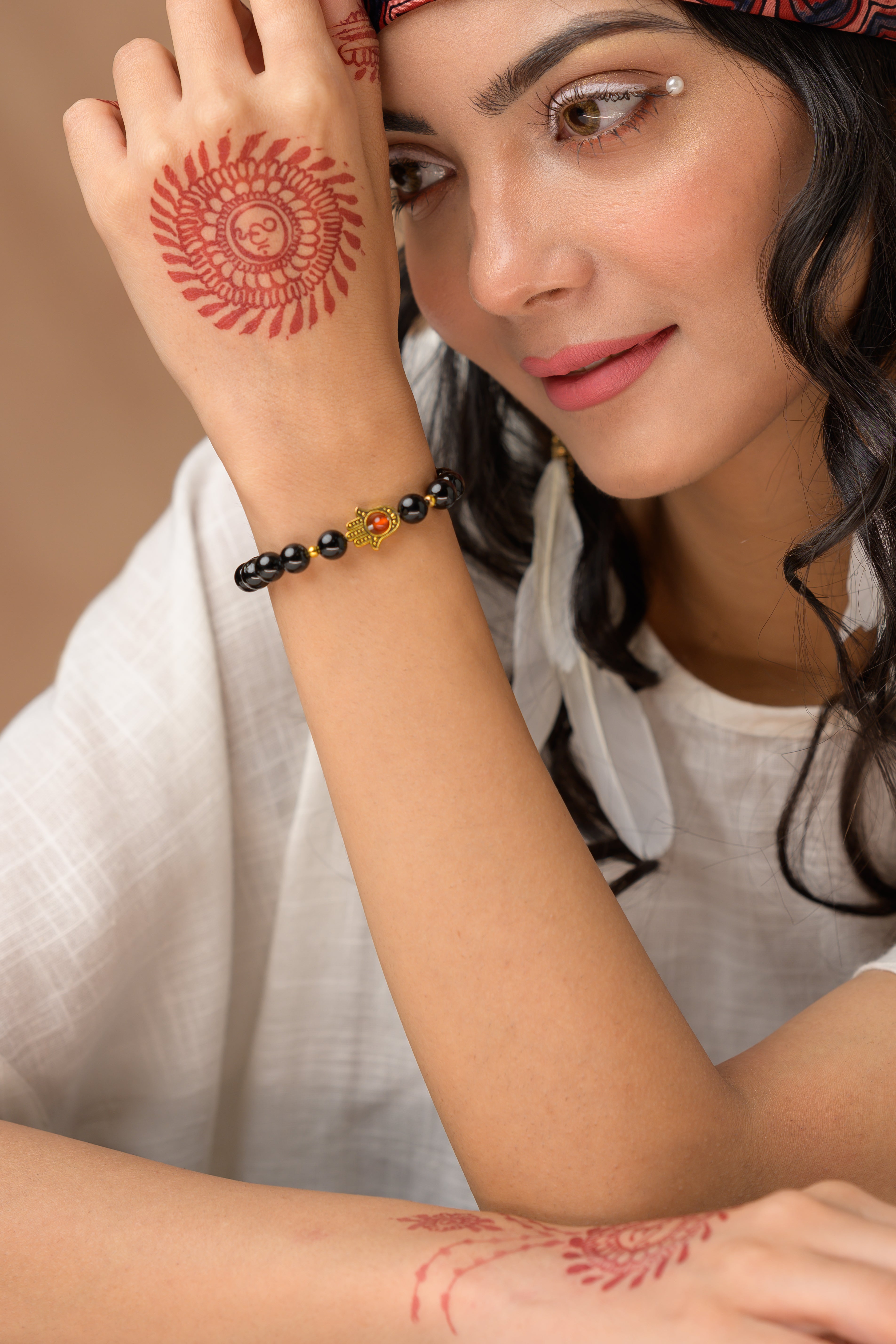 Hamsa Beaded Bracelet - 8mm