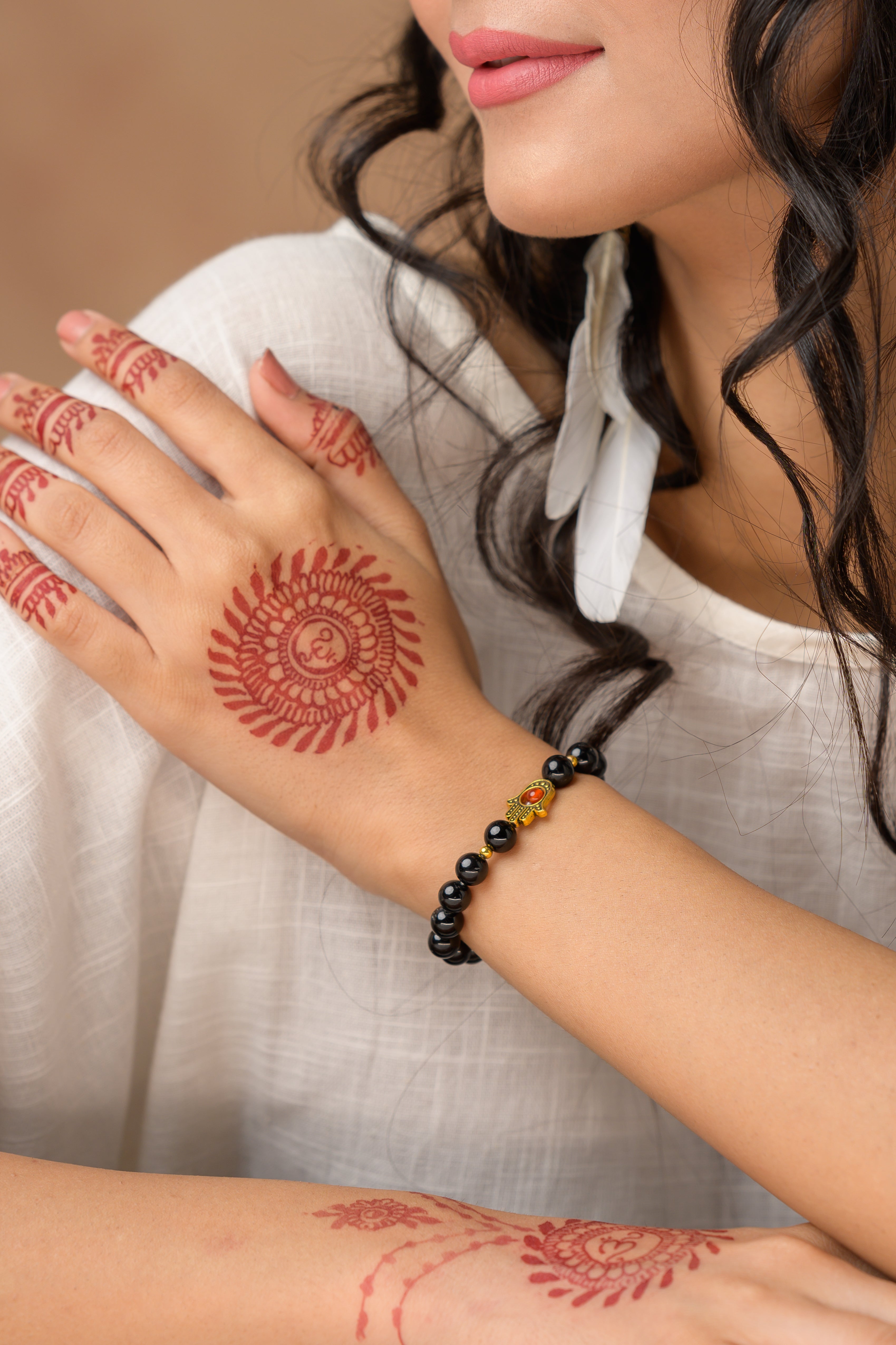 Hamsa Beaded Bracelet - 8mm