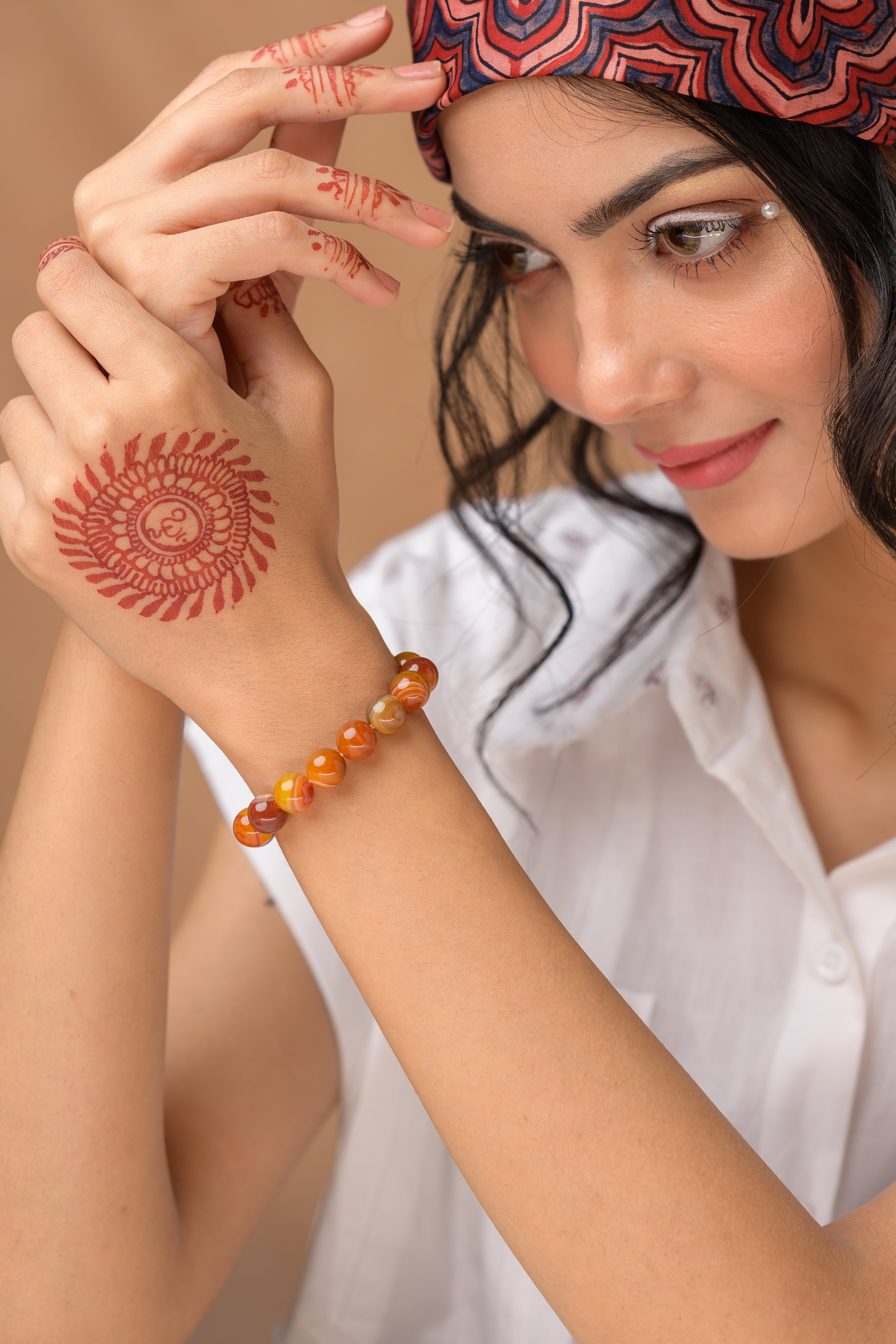 Botswana Agate Bead Bracelet