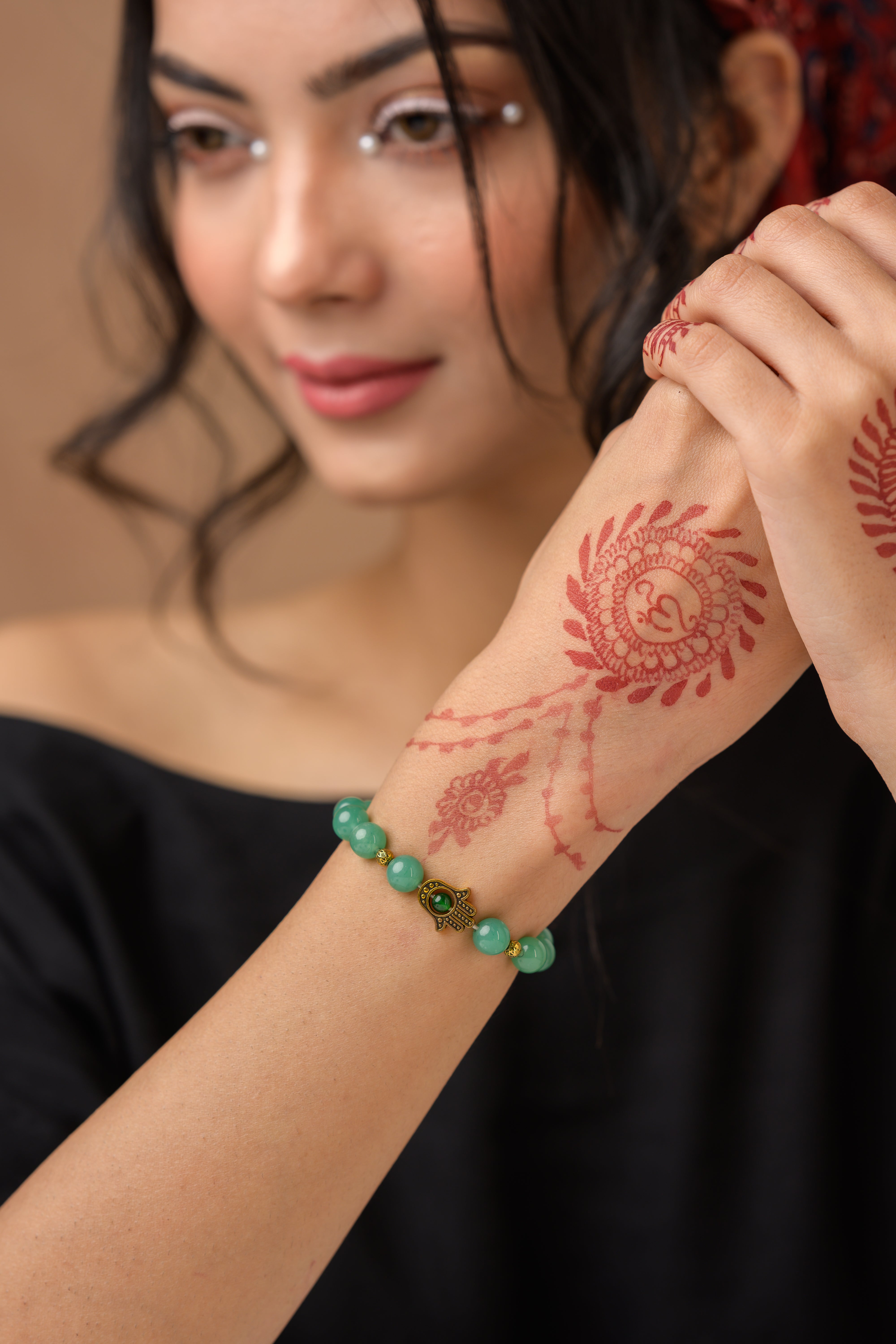 Hamsa Beaded Bracelet - 8mm