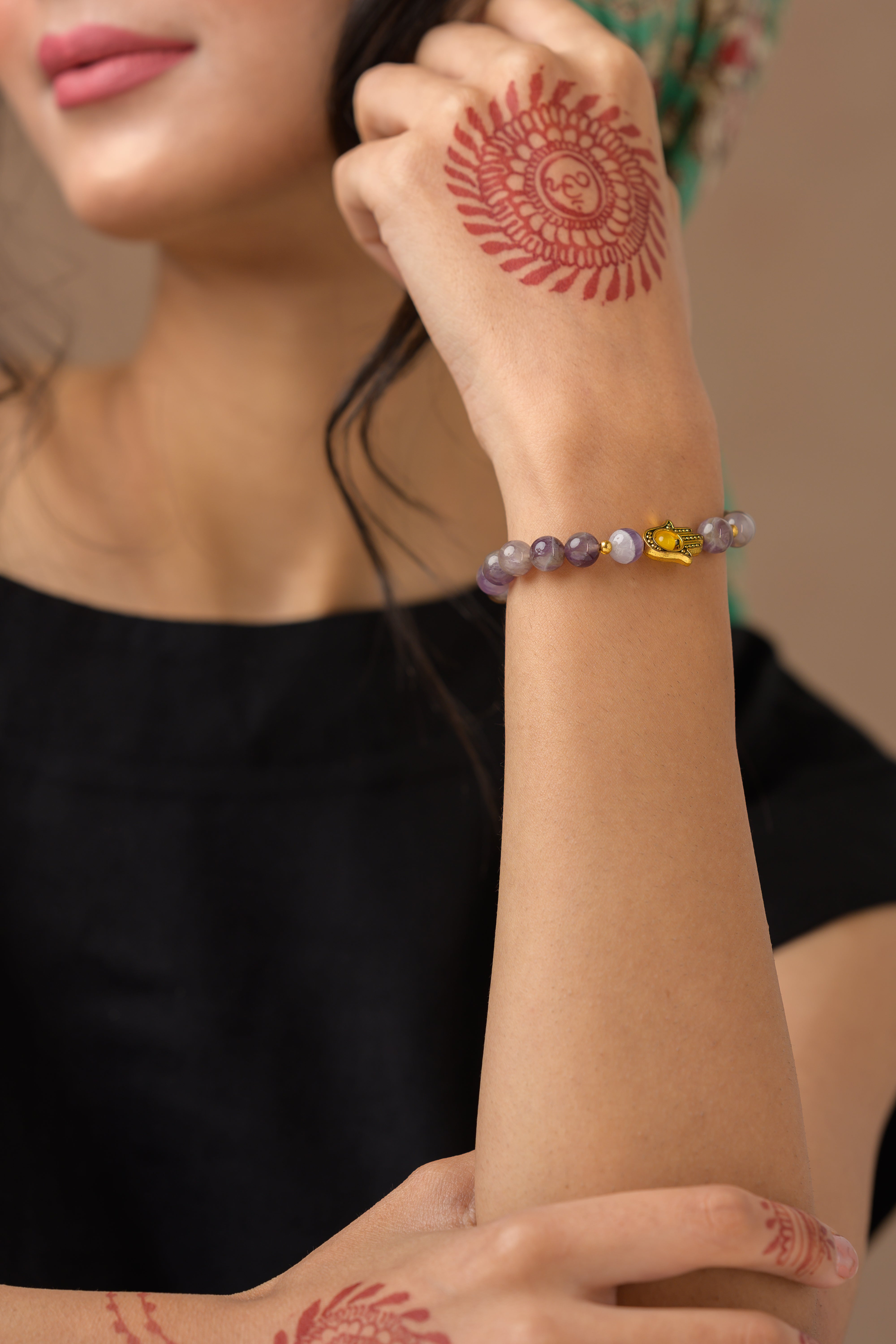 Hamsa Beaded Bracelet - 8mm