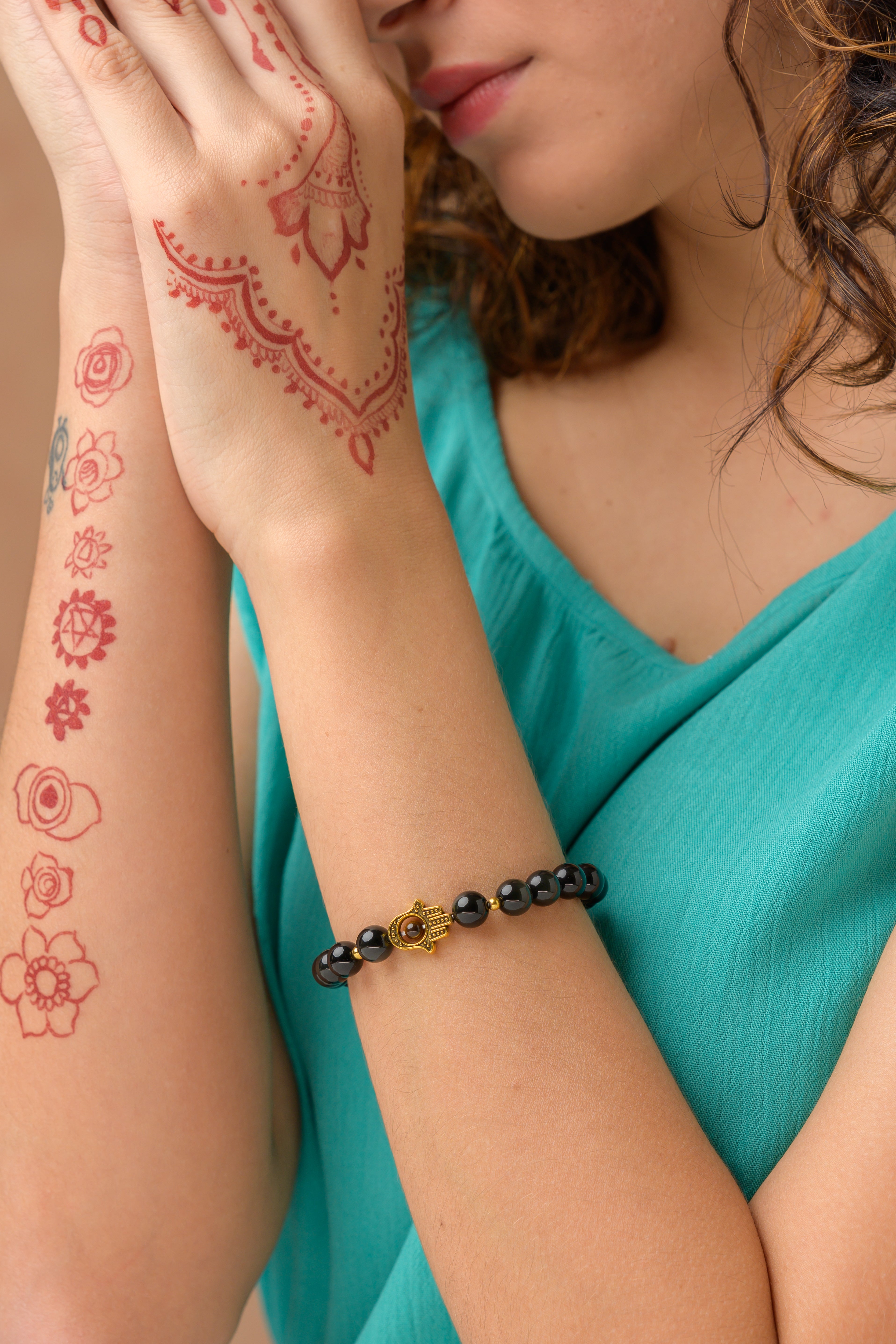 Hamsa Beaded Bracelet - 8mm