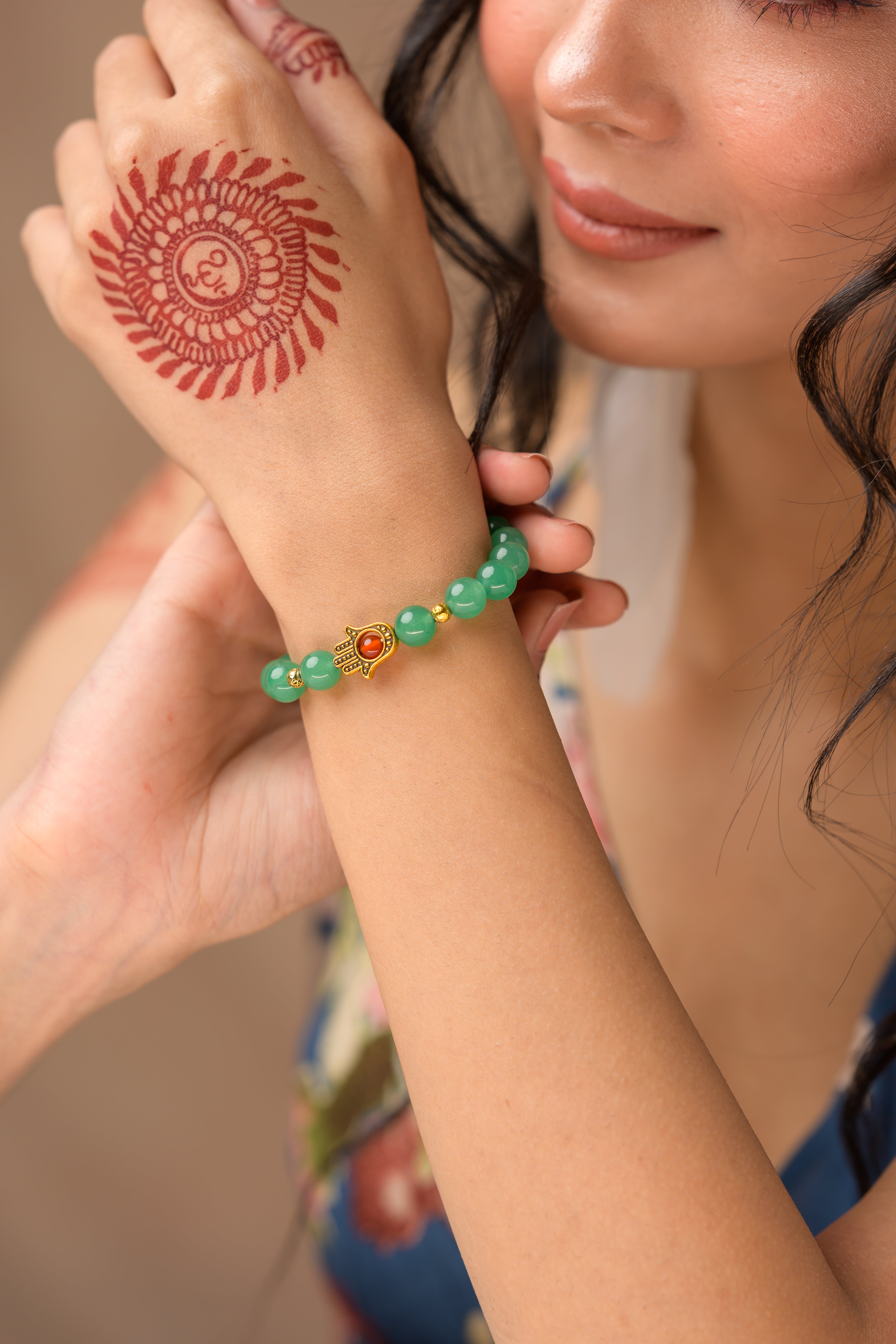 Hamsa Beaded Bracelet - 8mm