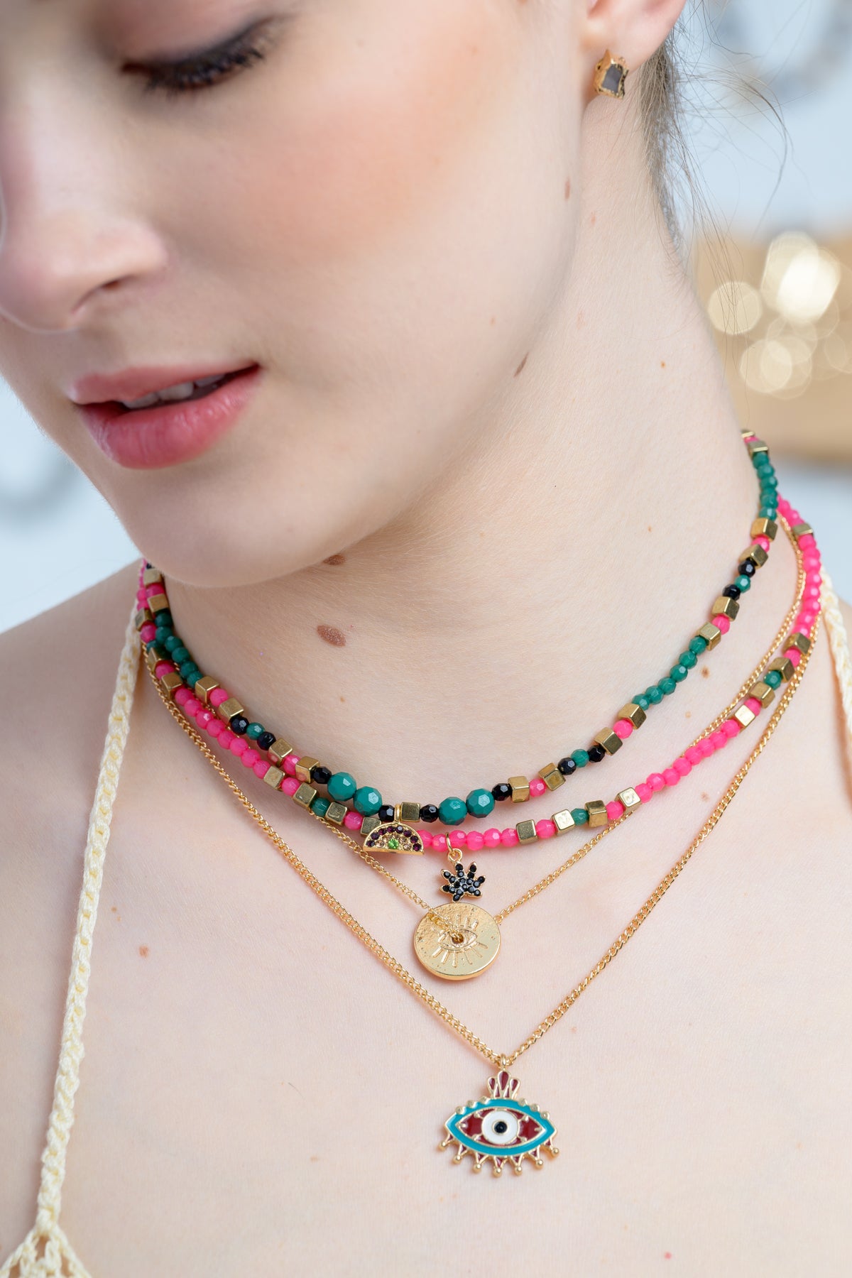 Evil Eye Layered Necklace