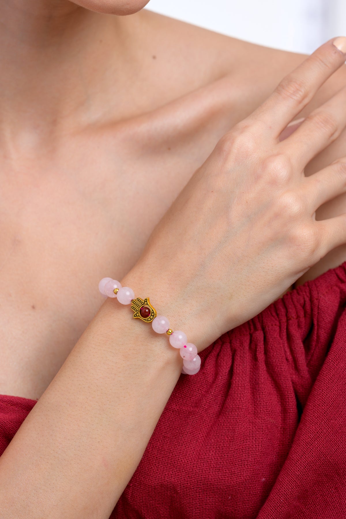 Hamsa Beaded Bracelet - 8mm