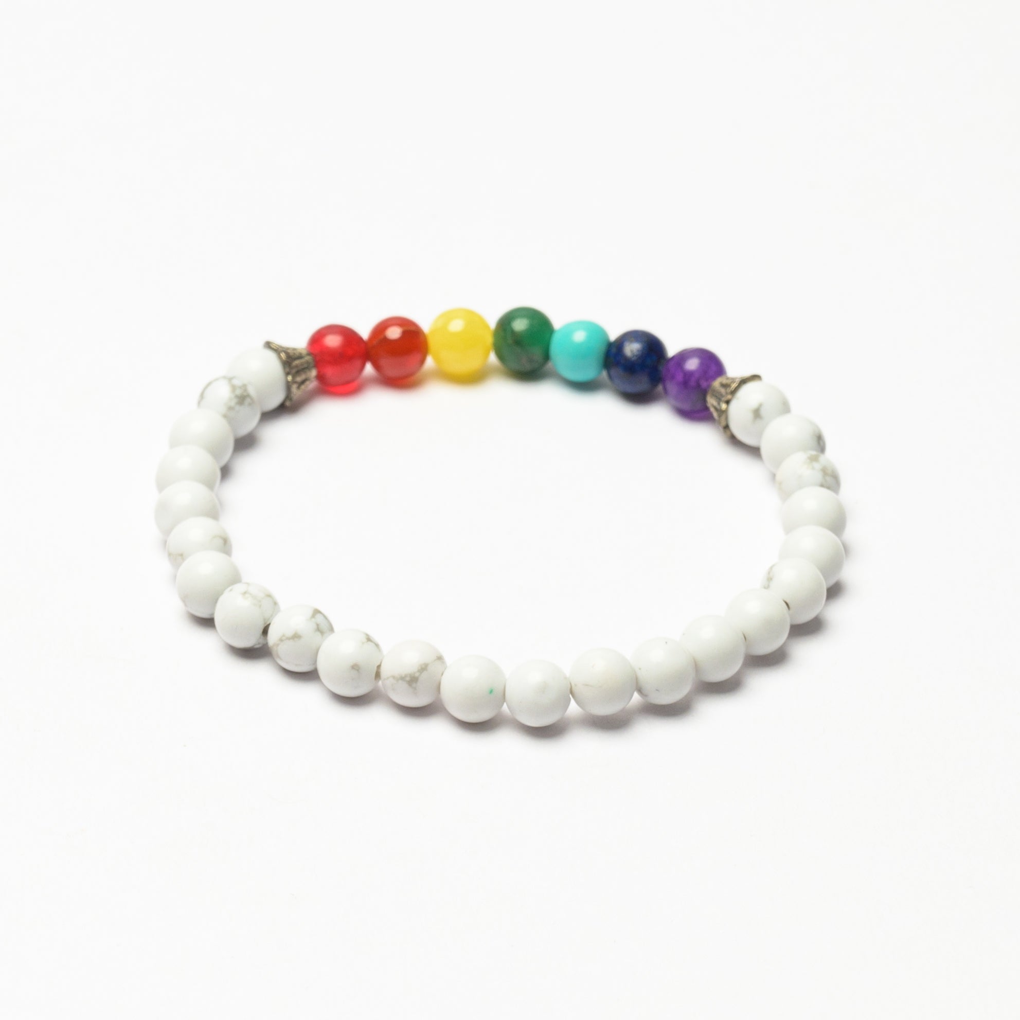 7 Chakra & Howlite Bead Bracelet