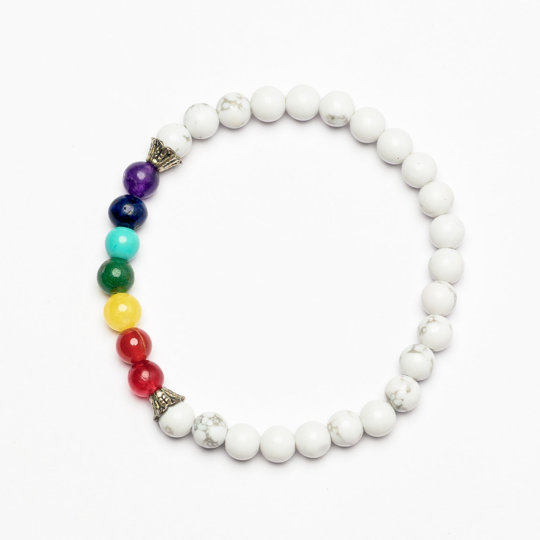 7 Chakra & Howlite Bead Bracelet