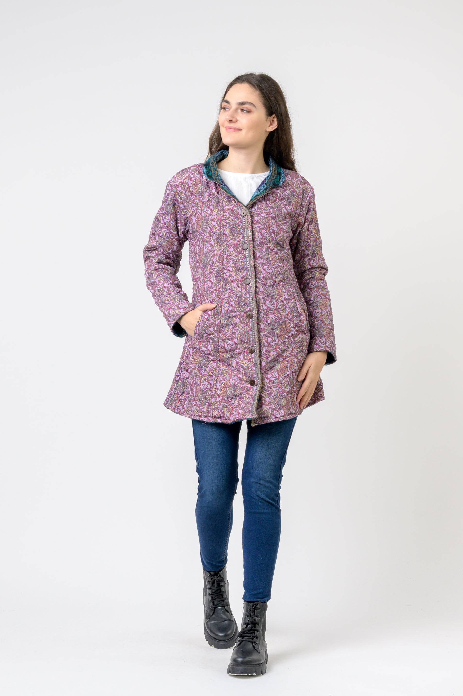 Rhea Patterned Tagai Jacket