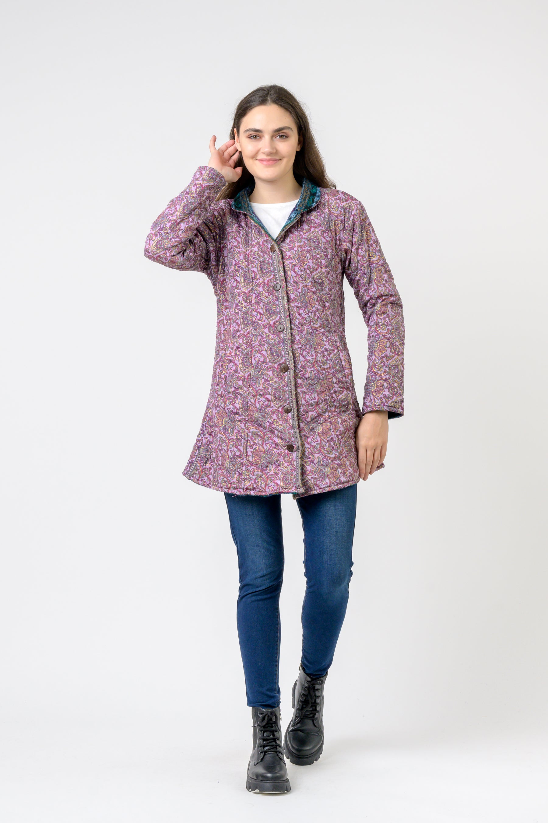Rhea Patterned Tagai Jacket