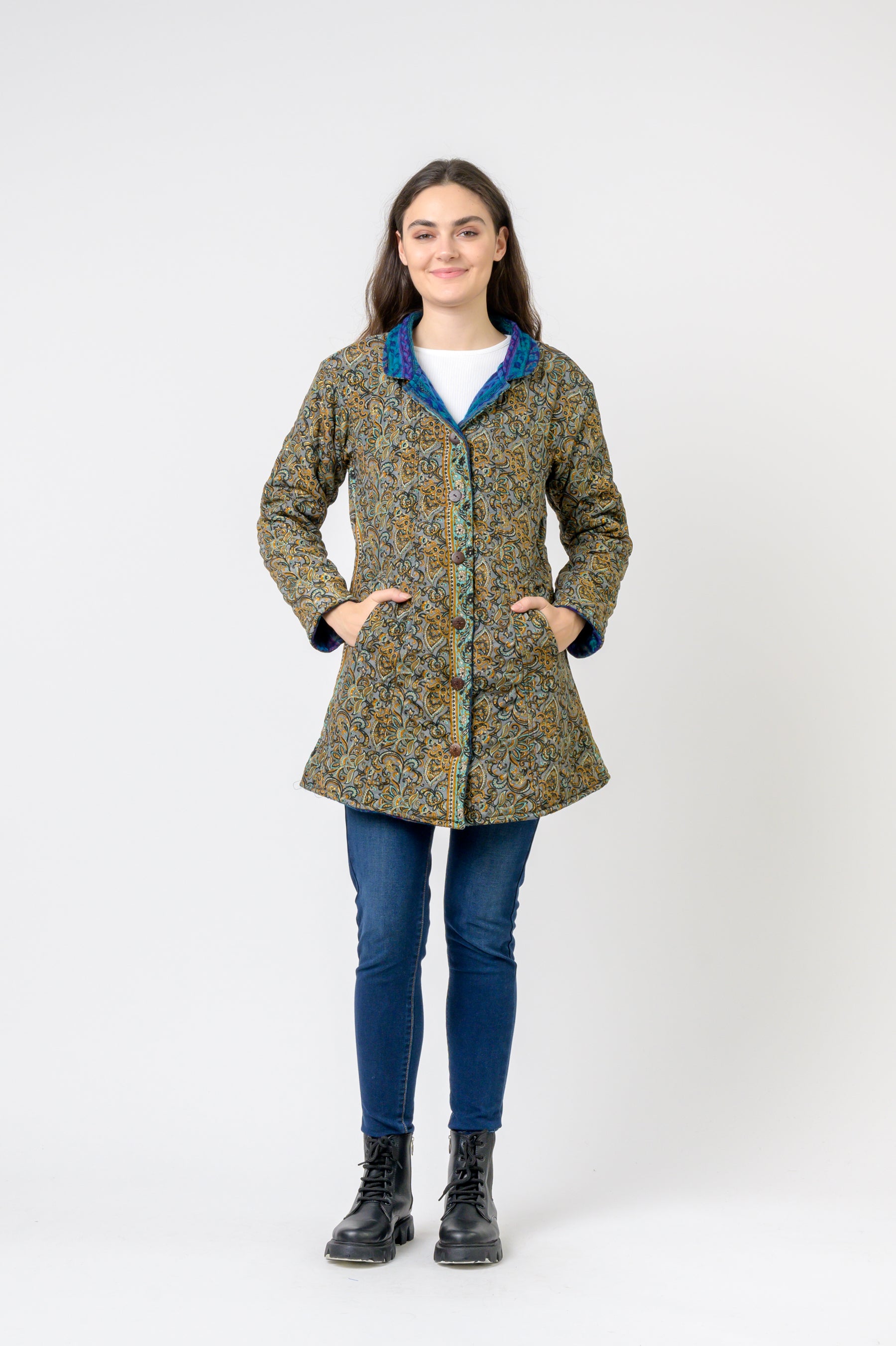 Rhea Patterned Tagai Jacket