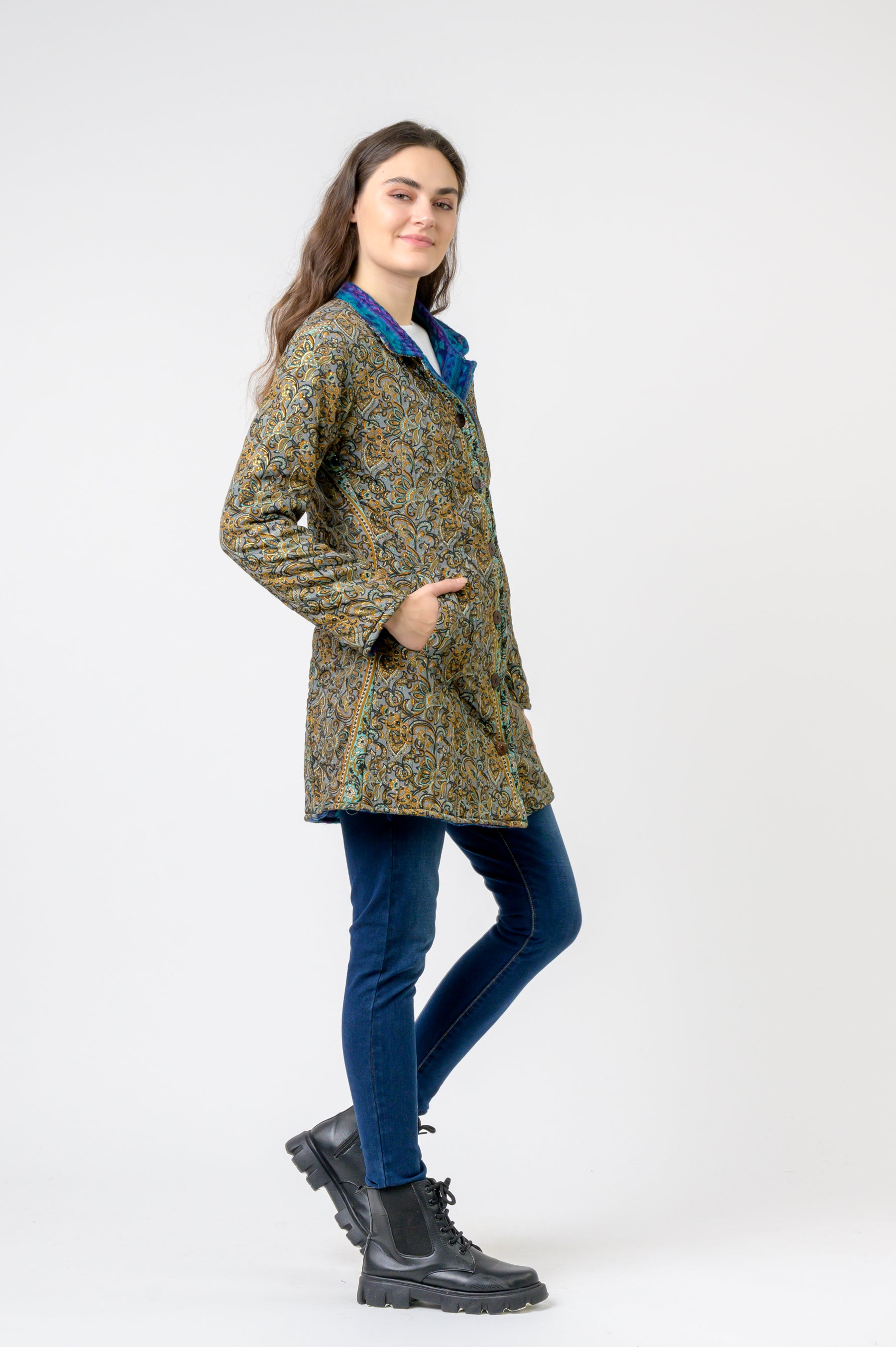 Rhea Patterned Tagai Jacket