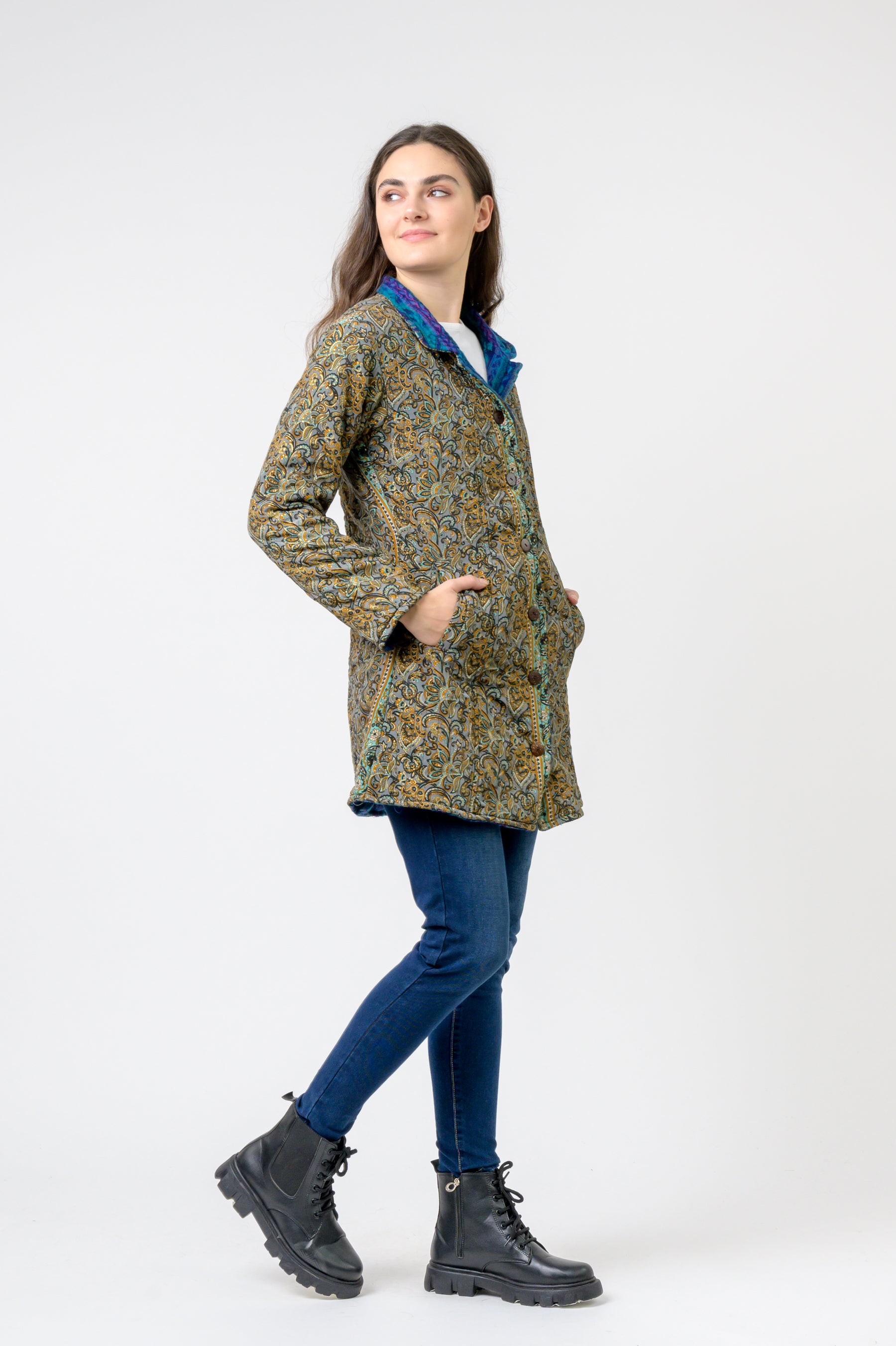 Rhea Patterned Tagai Jacket