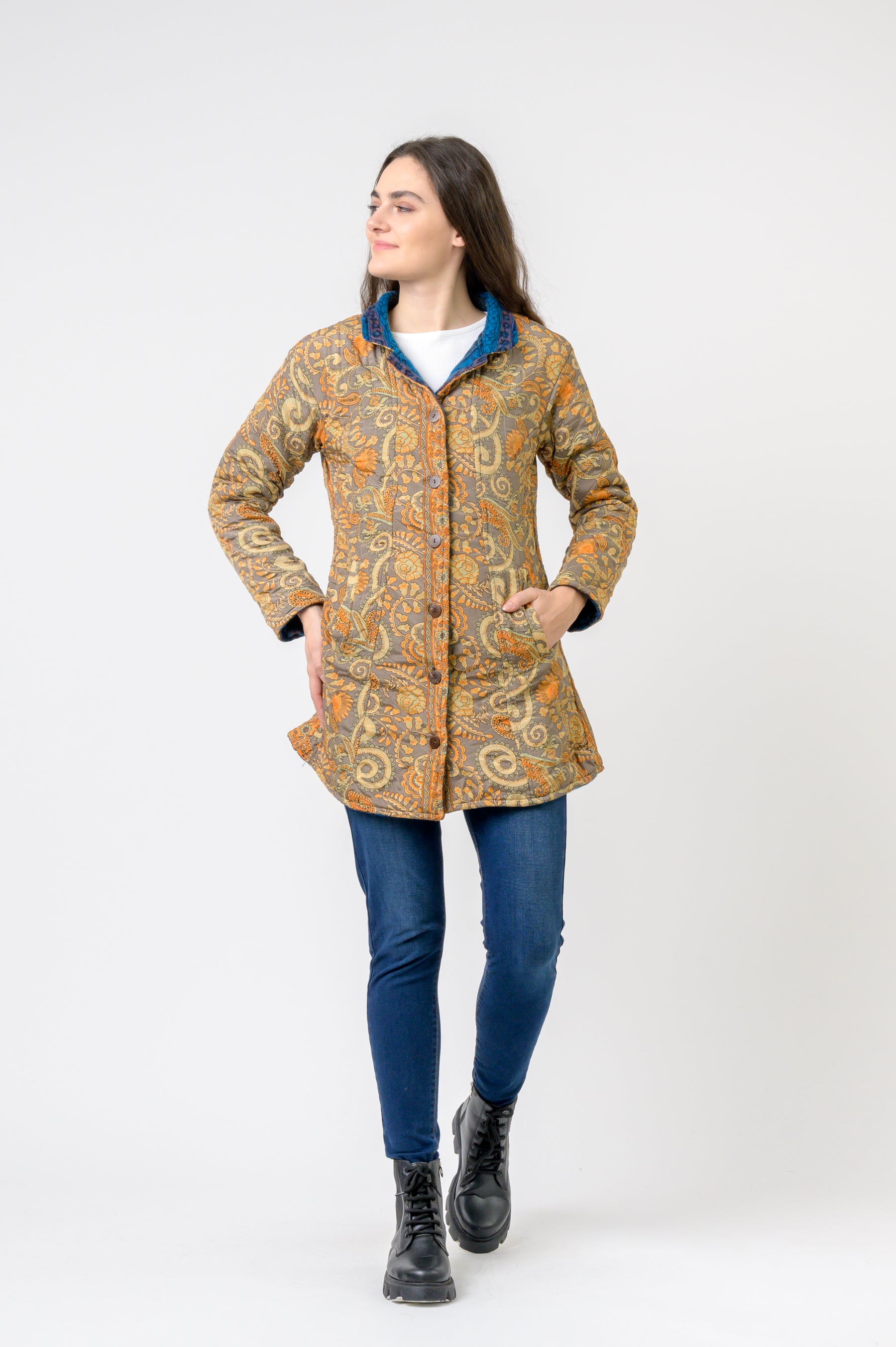 Rhea Patterned Tagai Jacket