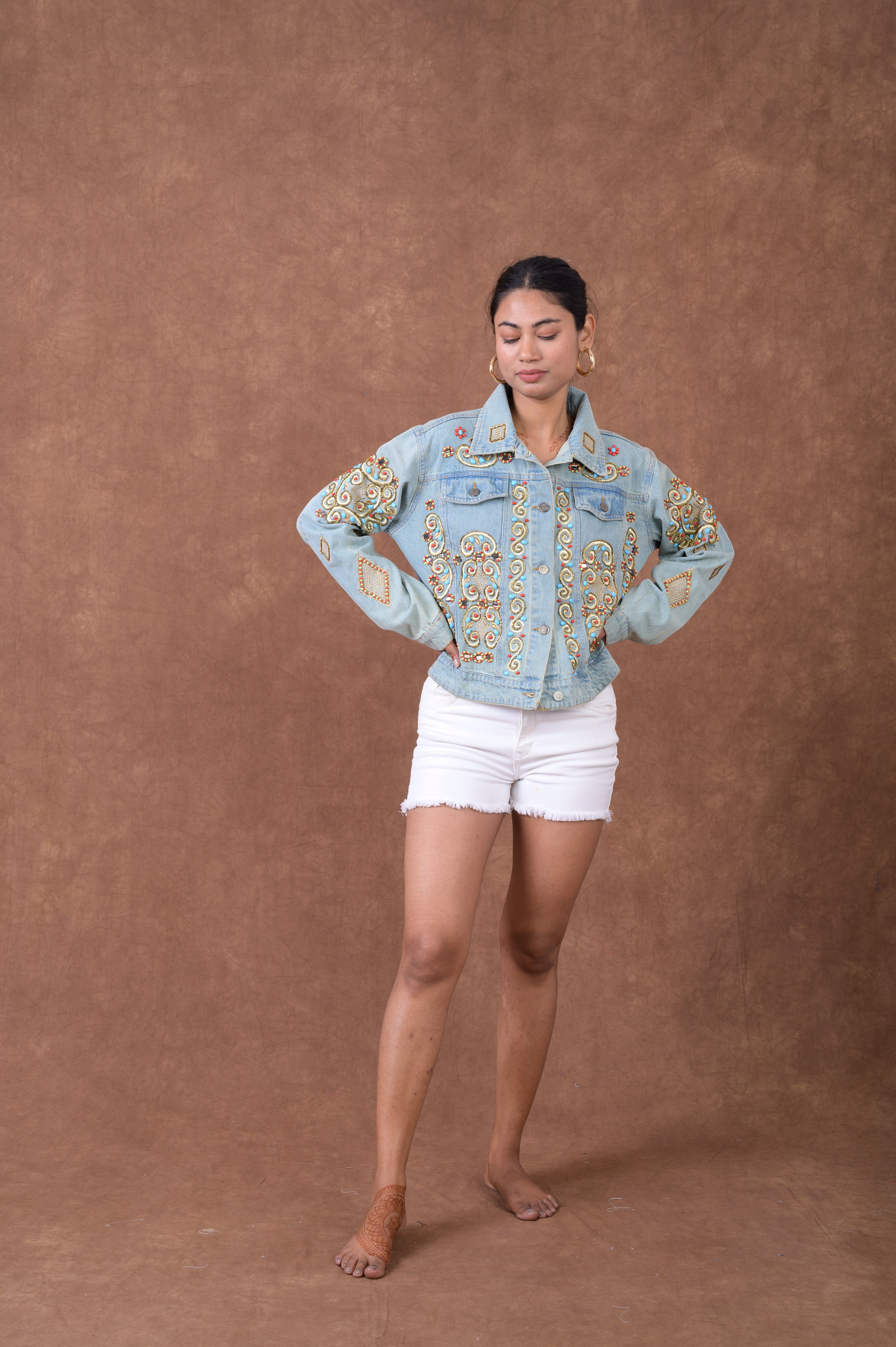 Rhea Embroidered Denim Jacket