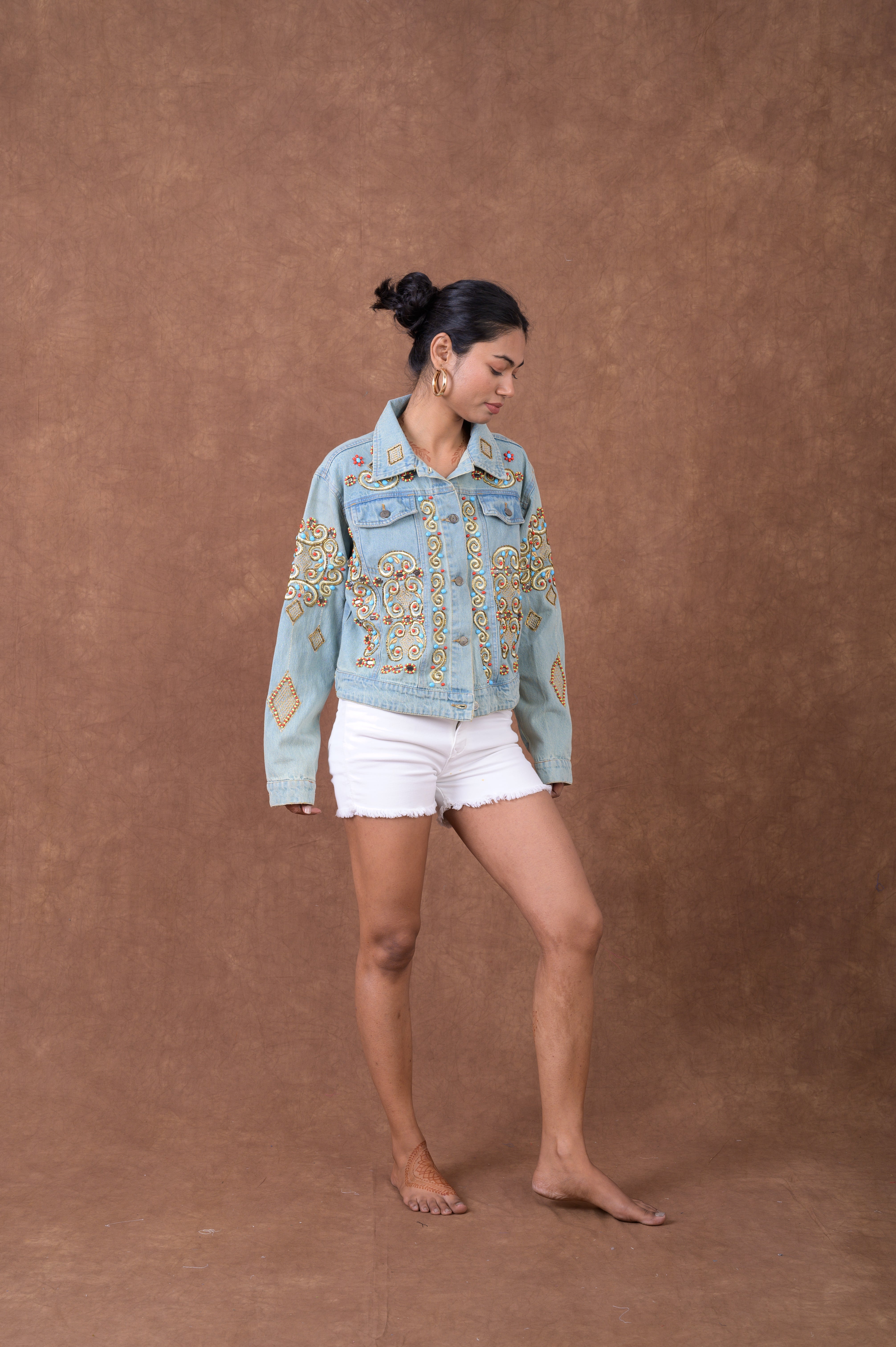 Rhea Embroidered Denim Jacket