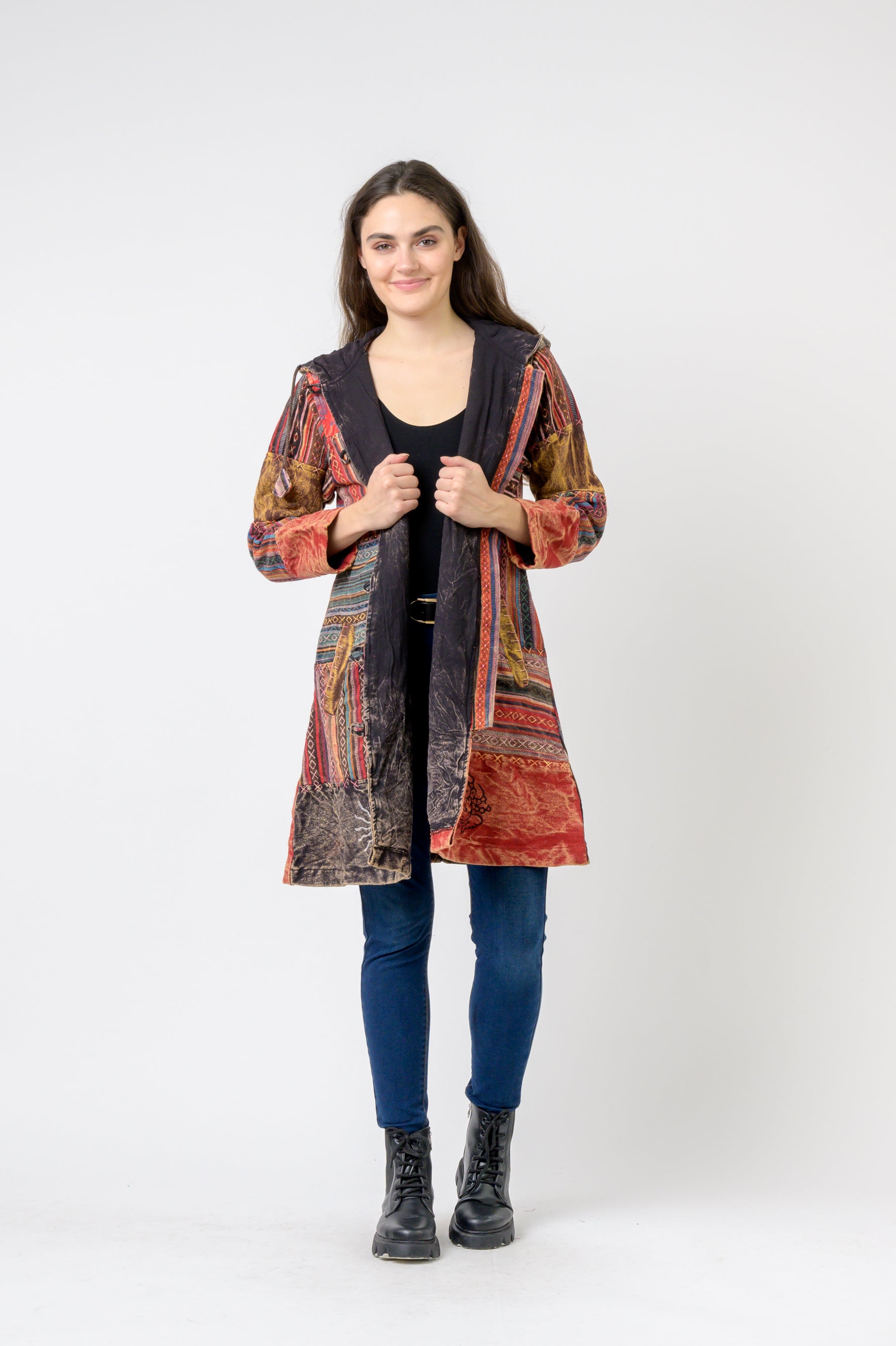 Rhea Cotton Button Long Jacket
