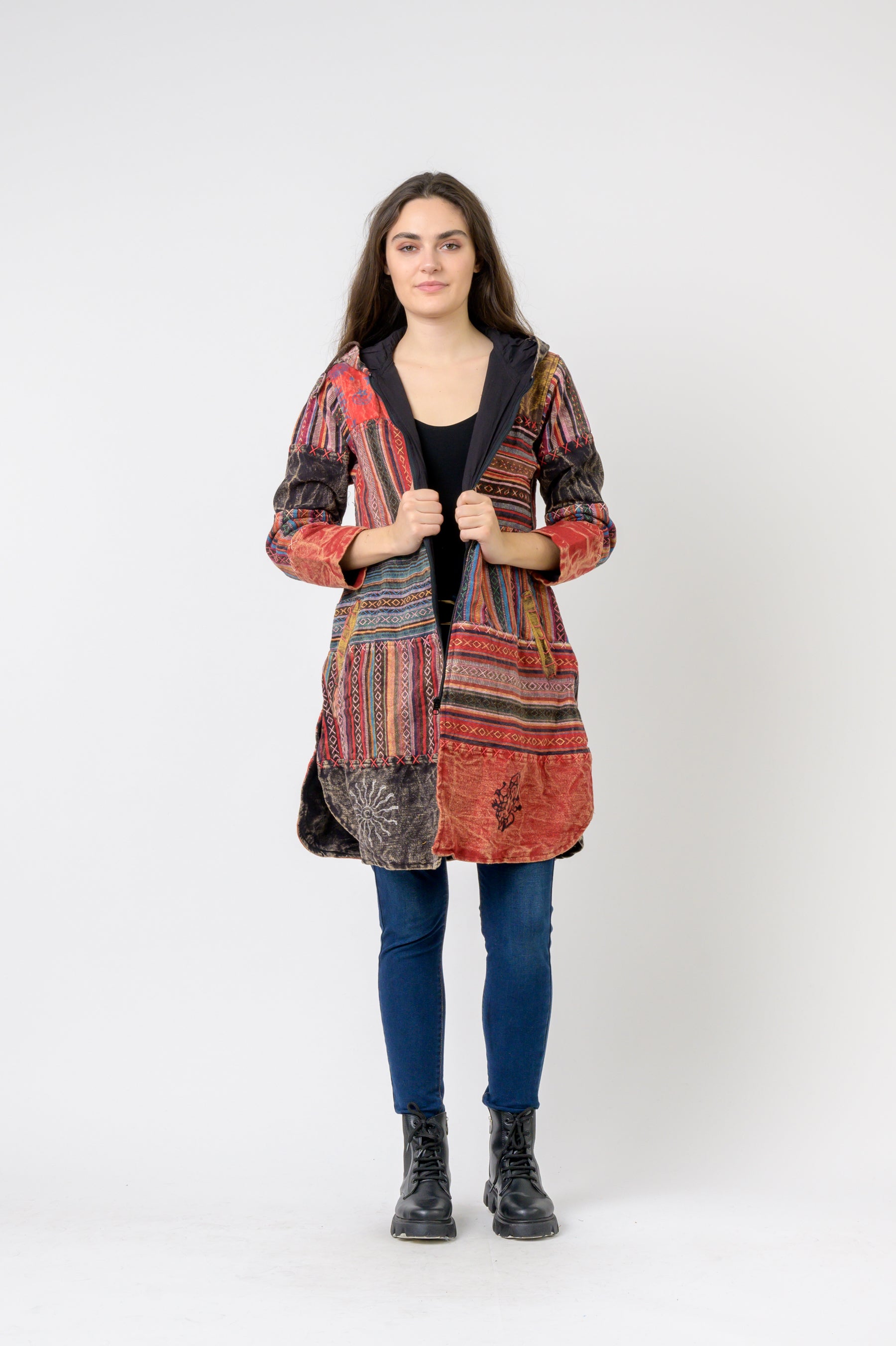 Rhea Cotton Zipper Long Jacket