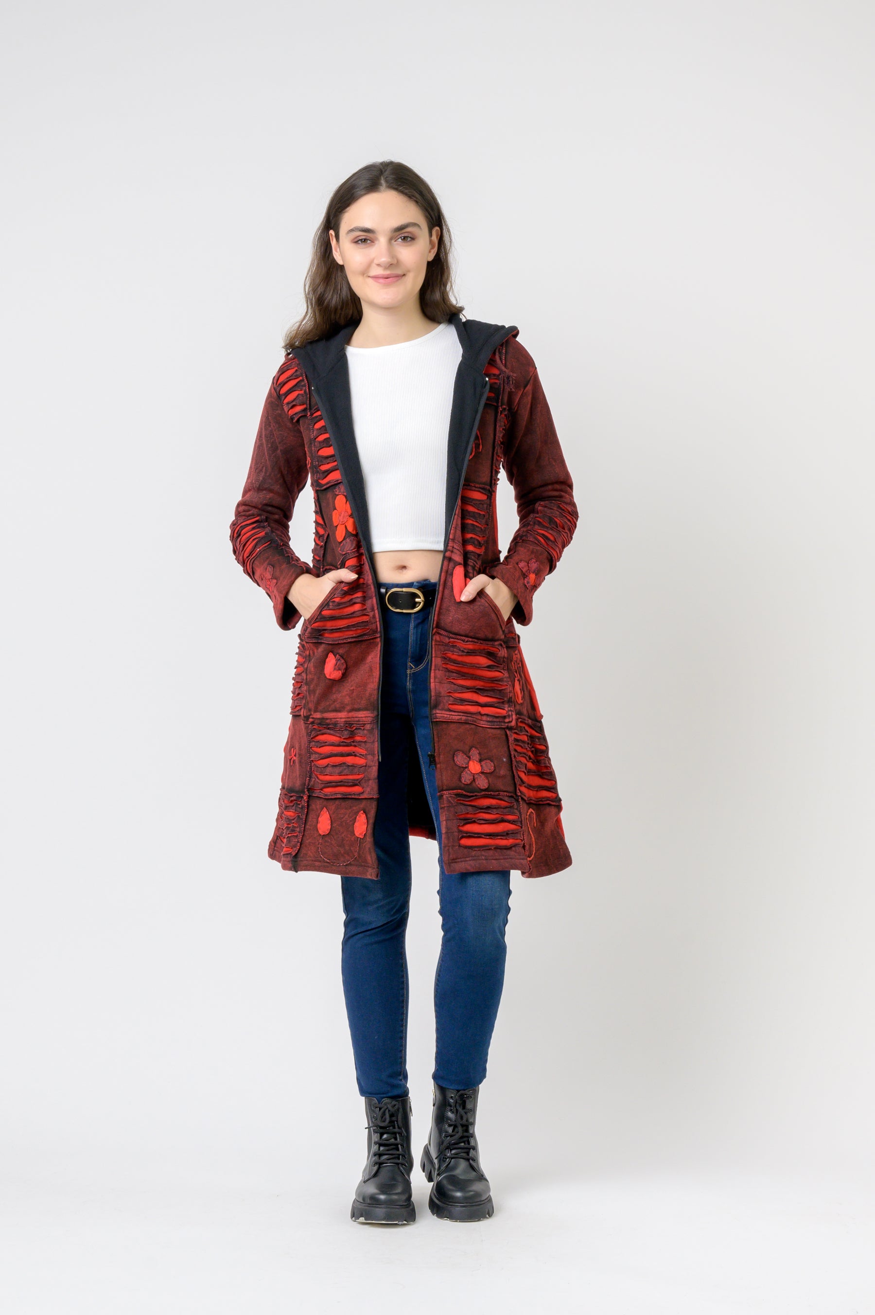 Rhea Cotton Long Flower Jacket