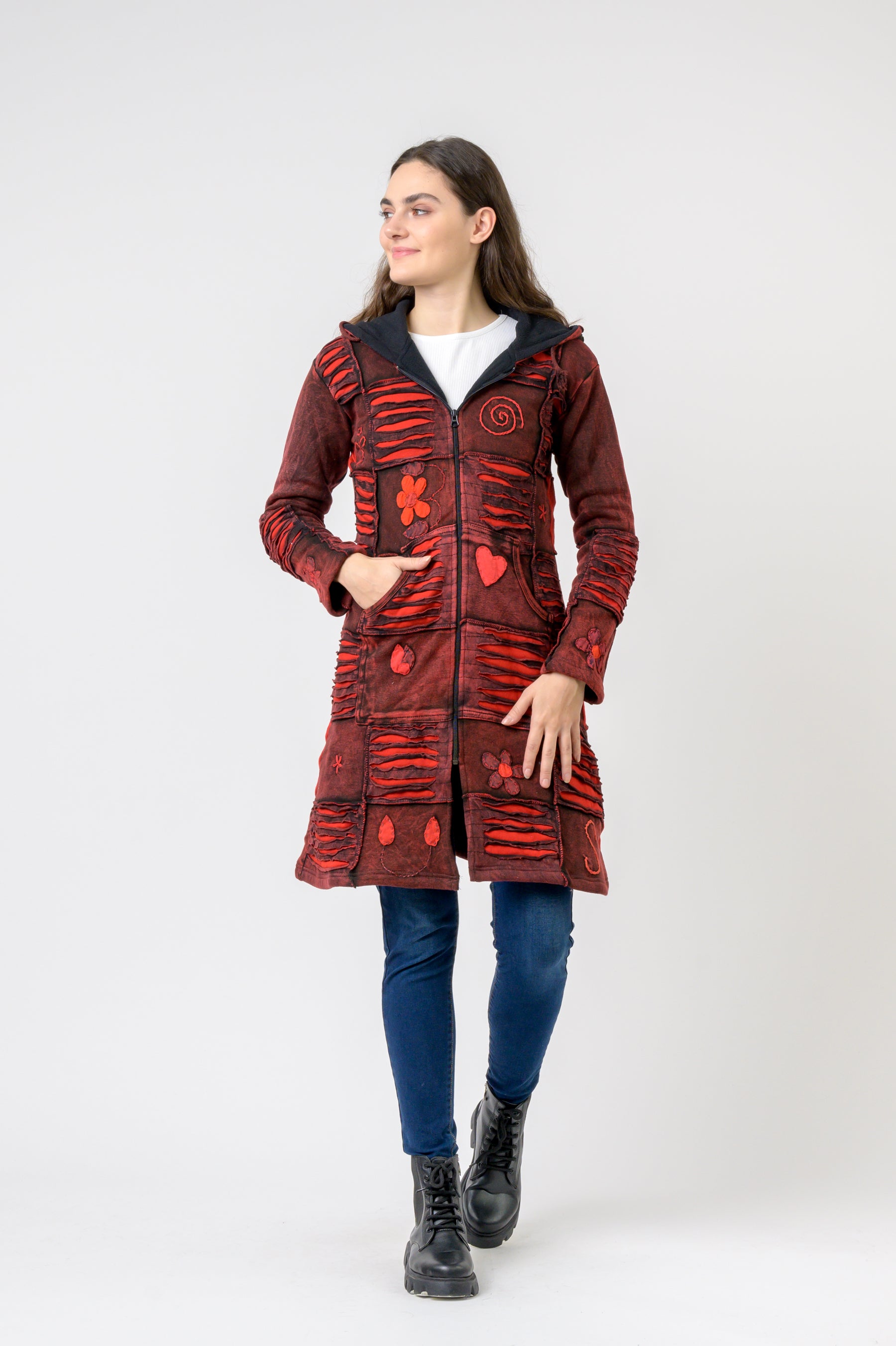 Rhea Cotton Long Flower Jacket