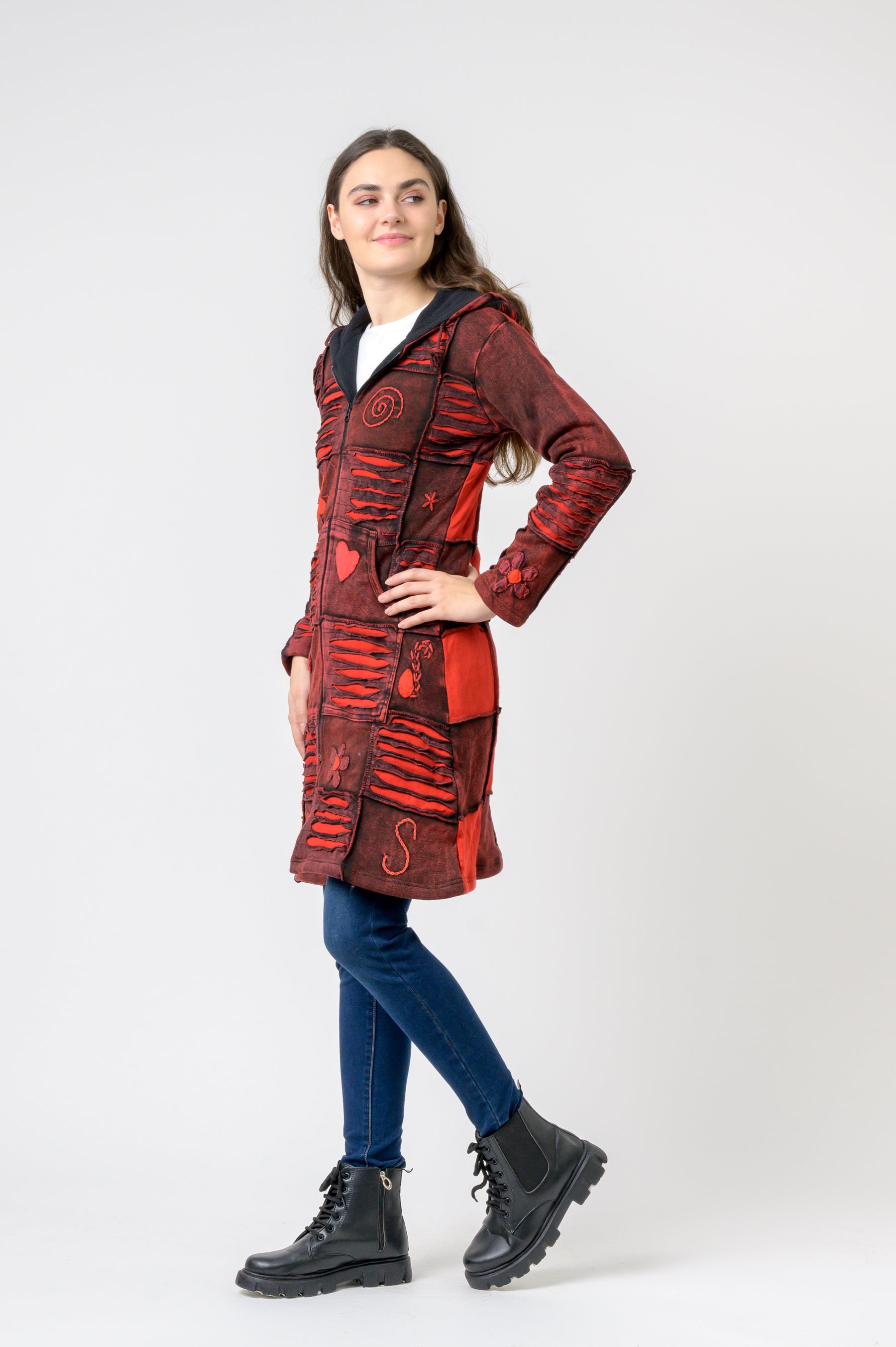 Rhea Cotton Long Flower Jacket