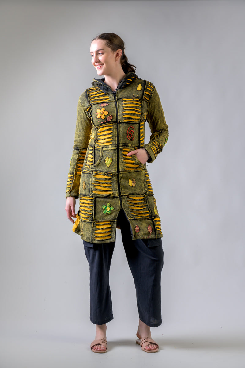 Rhea Cotton Long Flower Jacket