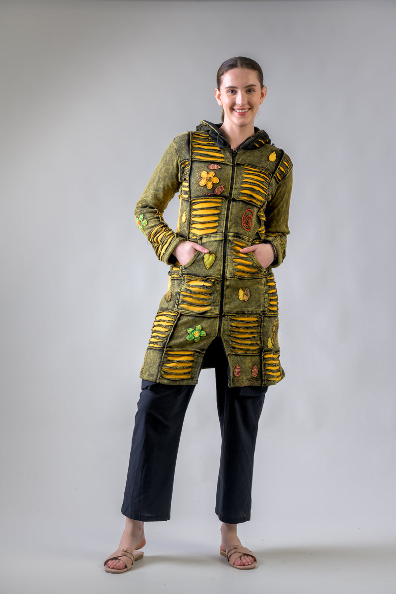 Rhea Cotton Long Flower Jacket