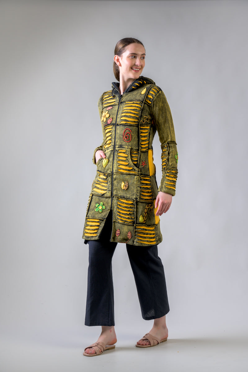 Rhea Cotton Long Flower Jacket