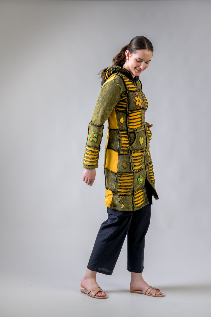 Rhea Cotton Long Flower Jacket