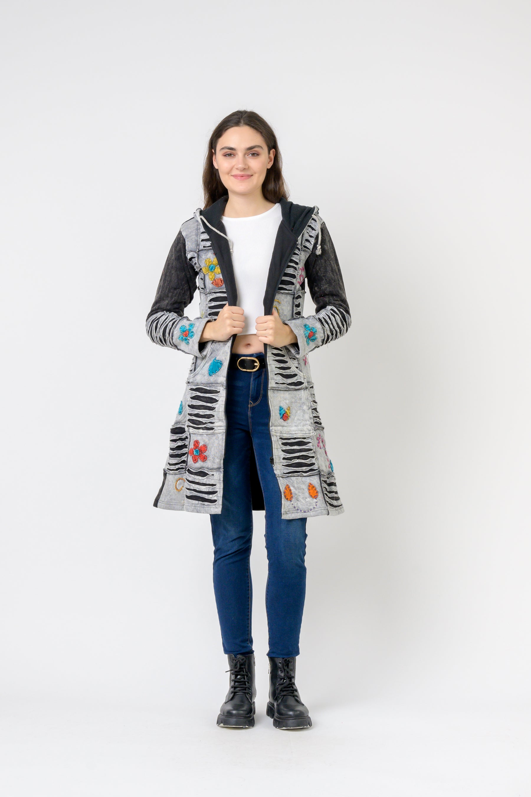 Rhea Cotton Long Flower Jacket