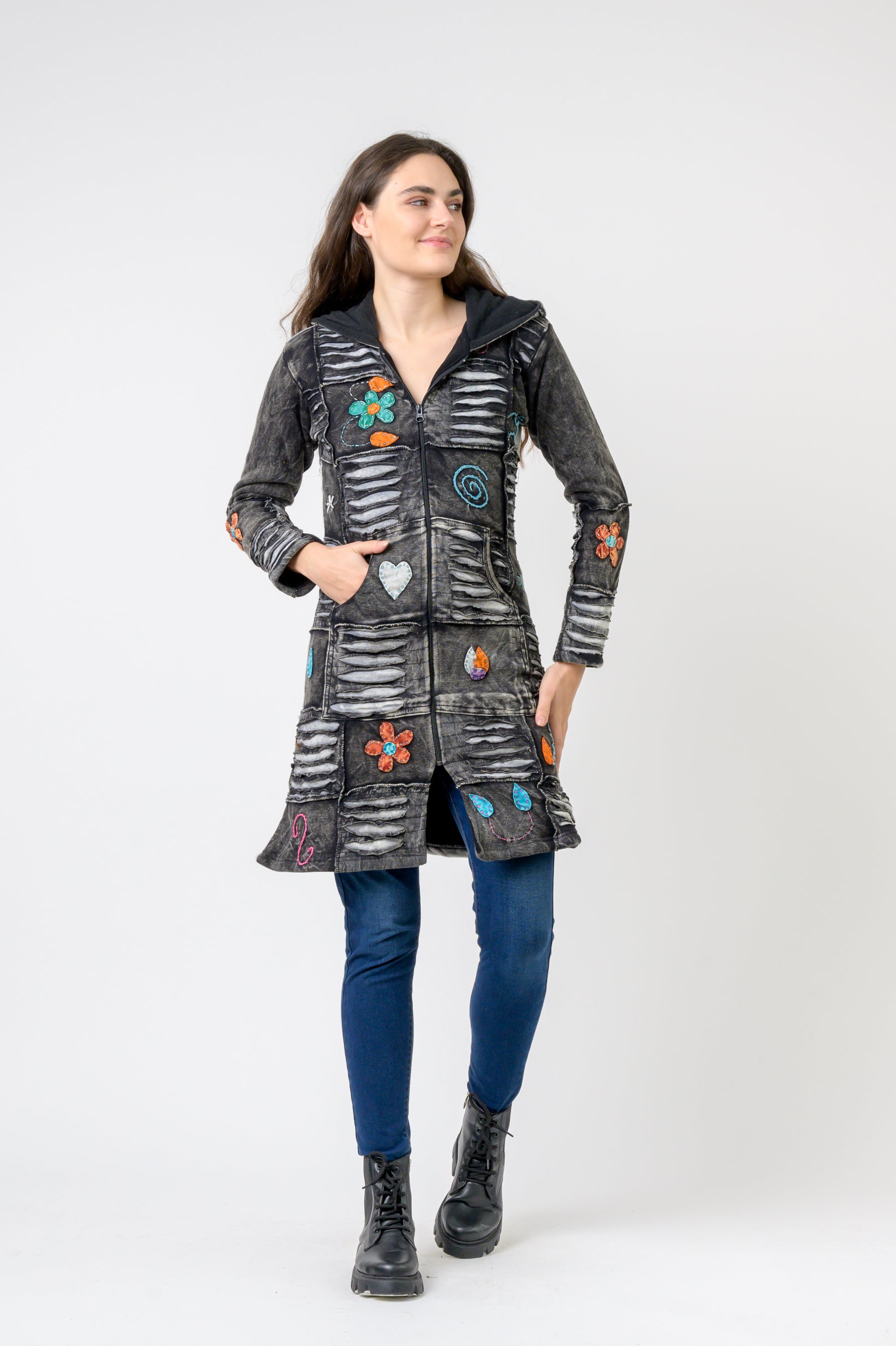 Rhea Cotton Om Long Jacket
