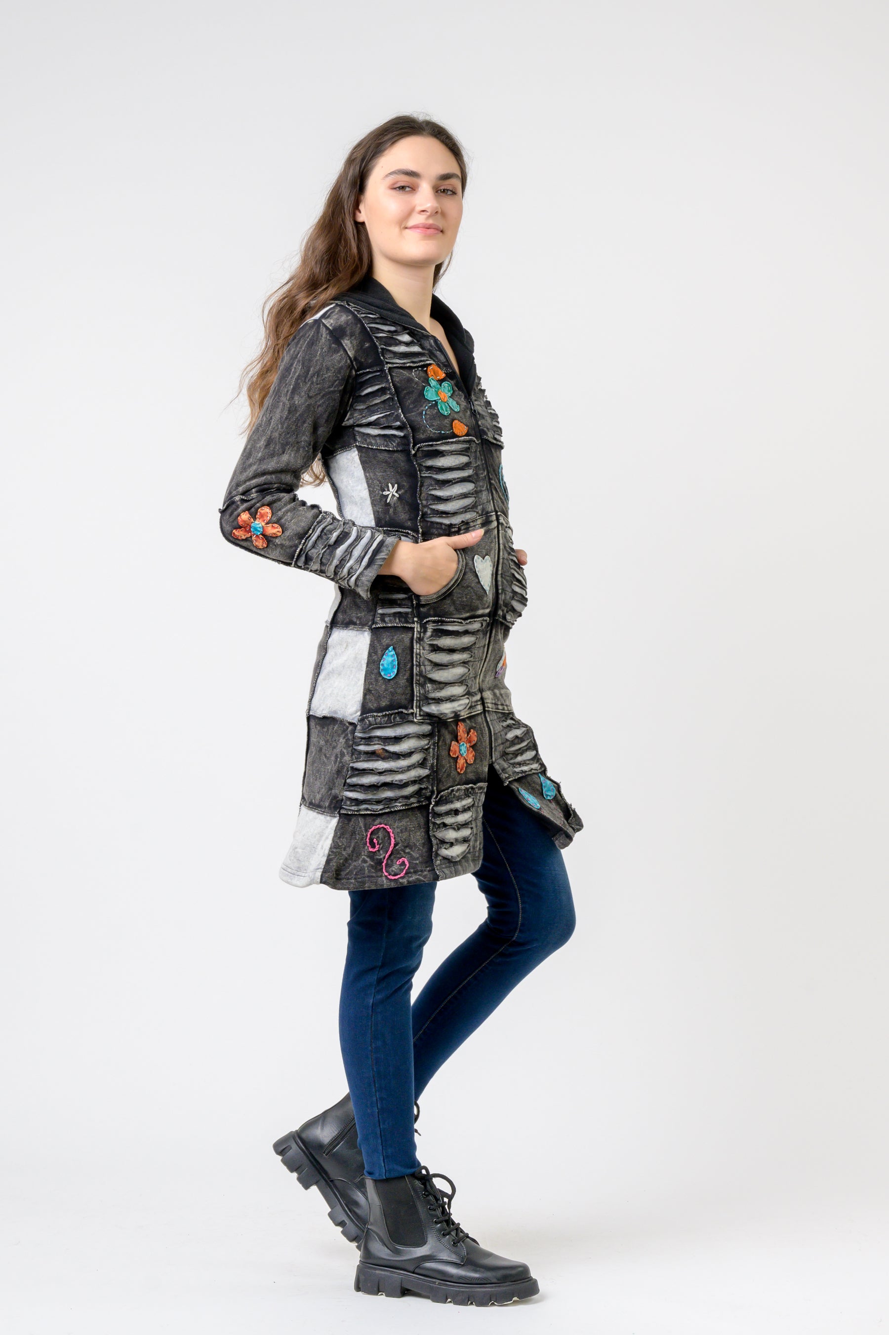 Rhea Cotton Om Long Jacket